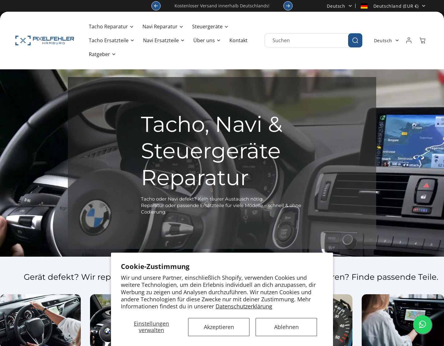 Aktuelle Website-Vorschau von Pixelfehler reparieren