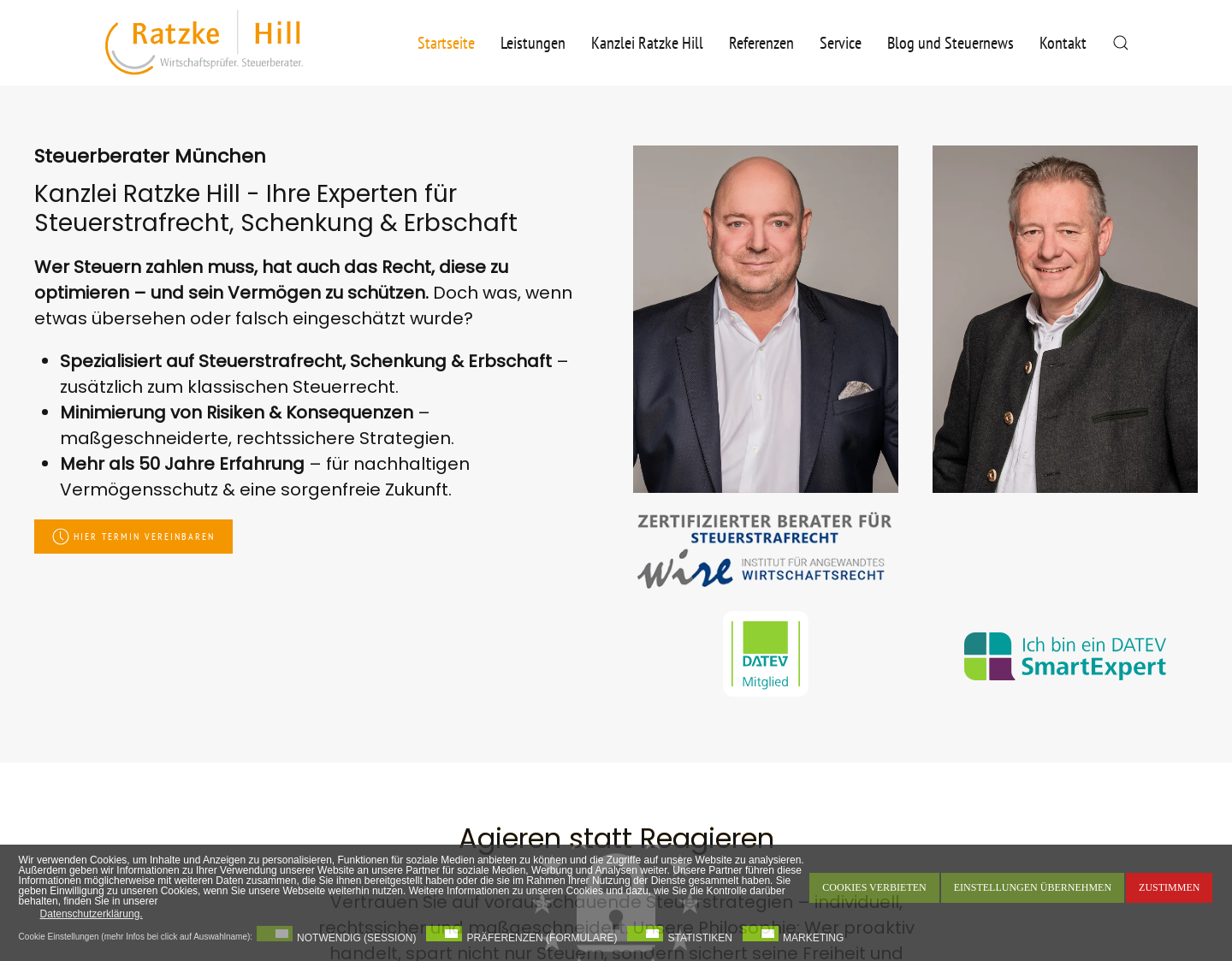 Aktuelle Website-Vorschau von Steuerberatung Ratzke Hill