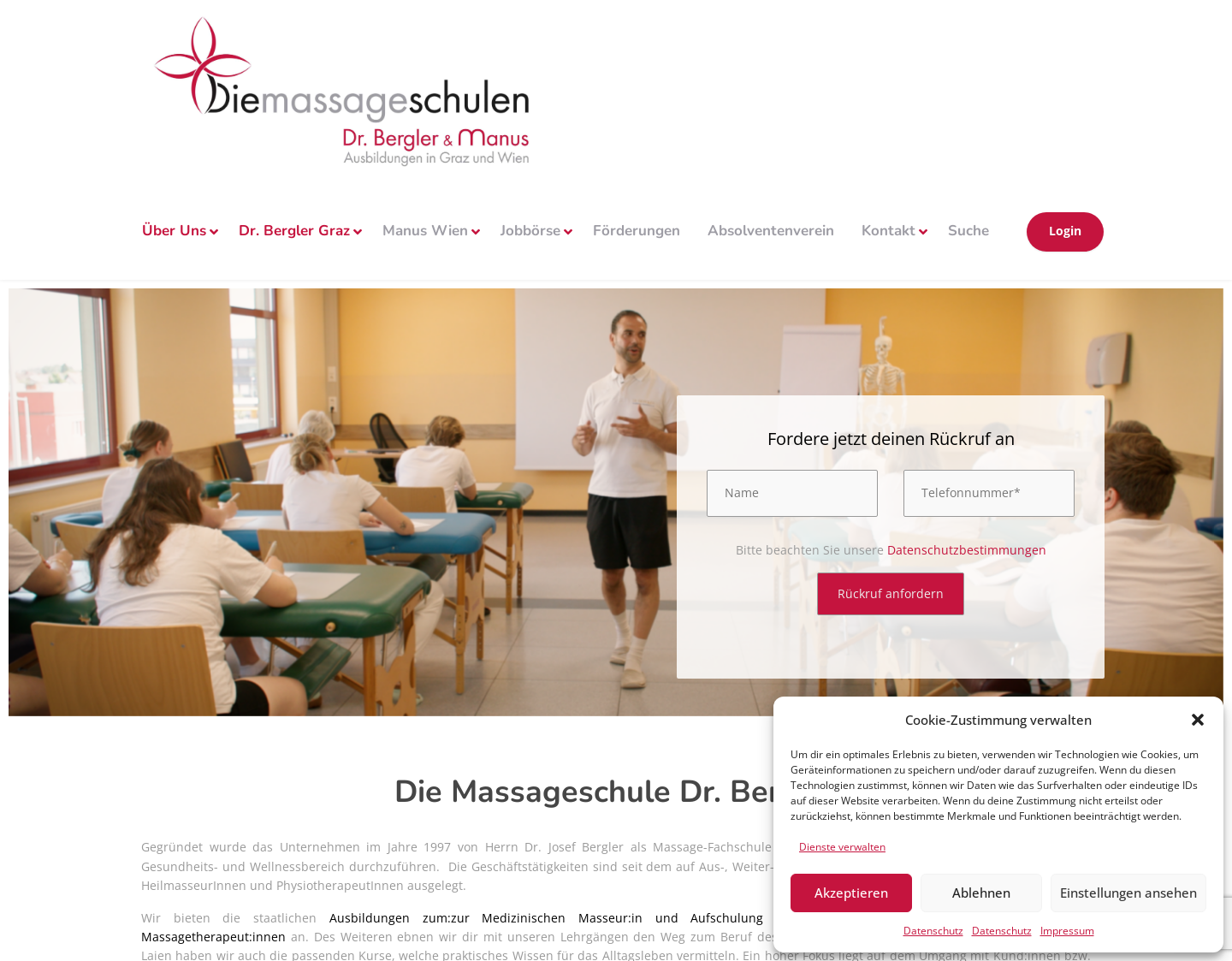 Aktuelle Website-Vorschau von Bergler Ausbildungszentrum