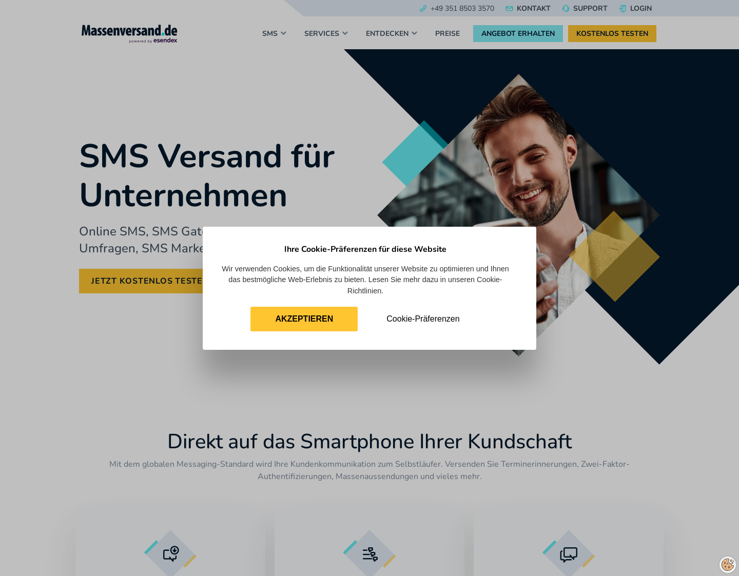 Vorschau von SMS Gateway für online SMS Versand