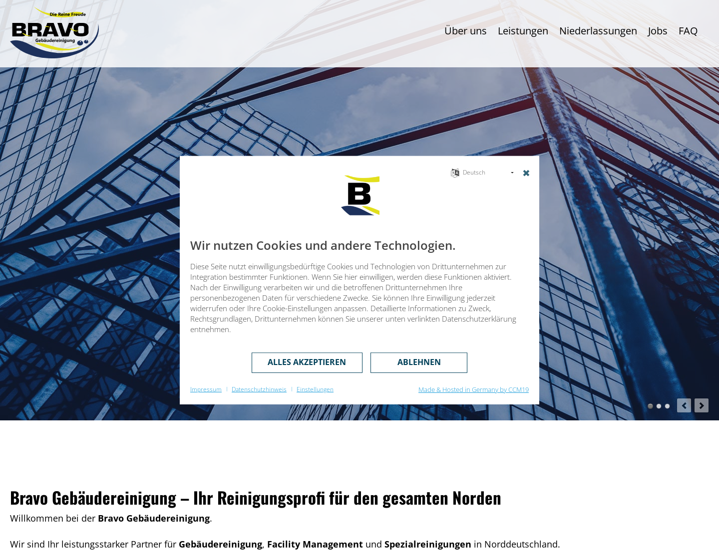Aktuelle Website-Vorschau von BRAVO Bremen