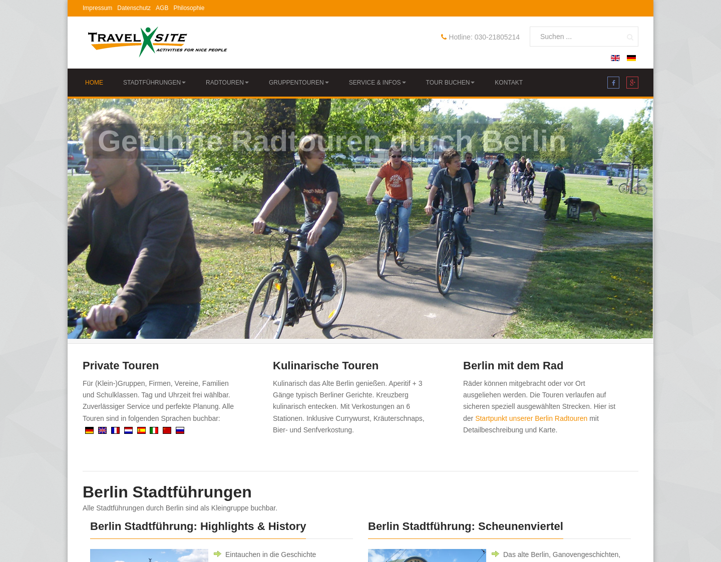 Aktuelle Website-Vorschau von Berlin entdecken mit Travelxsite