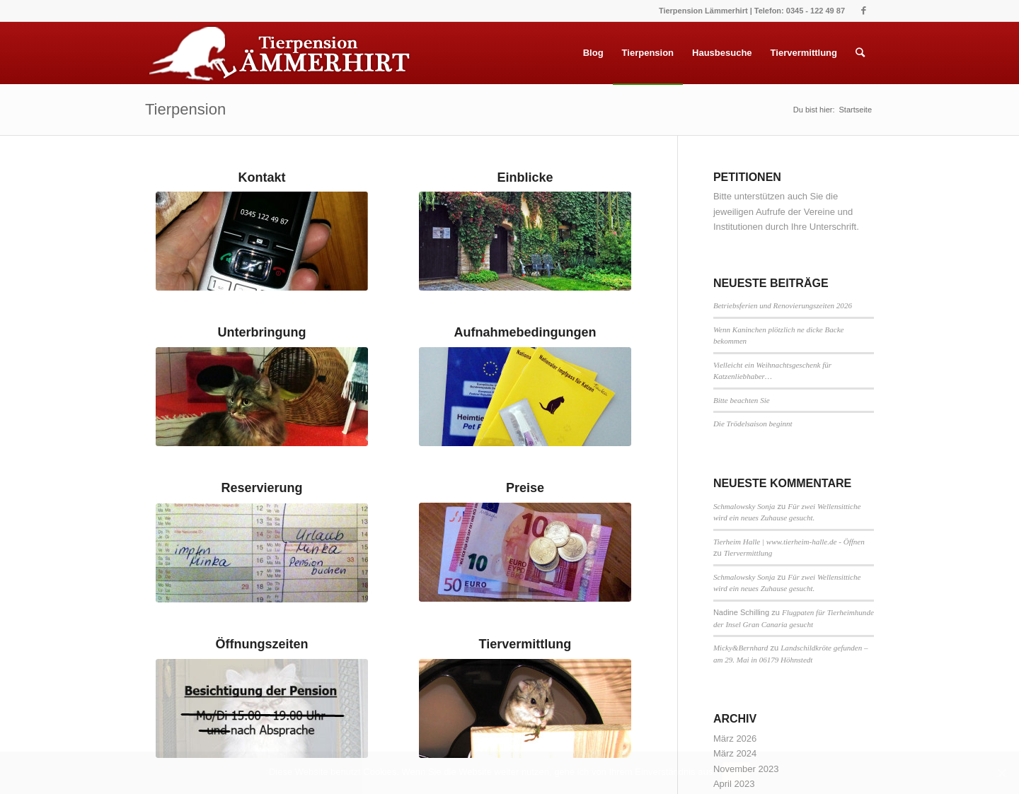 Aktuelle Website-Vorschau von Kleintierpension Halle/Saale
