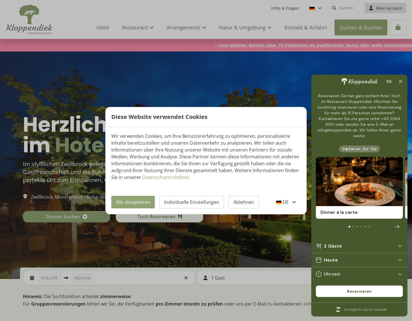 Aktuelle Website-Vorschau von Hotel Kloppendiek