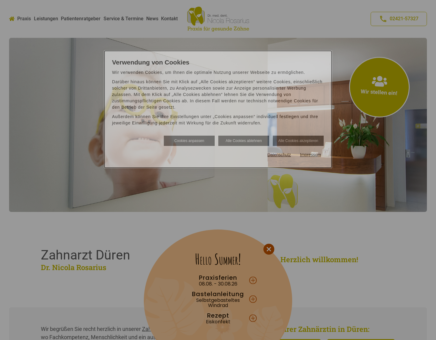 Aktuelle Website-Vorschau von Zahnarztpraxis Dr. Nicola Rosarius