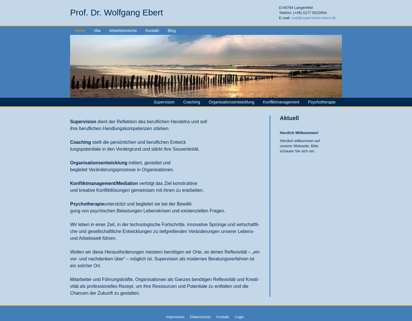 Aktuelle Website-Vorschau von Prof. Dr. Ebert - Coaching