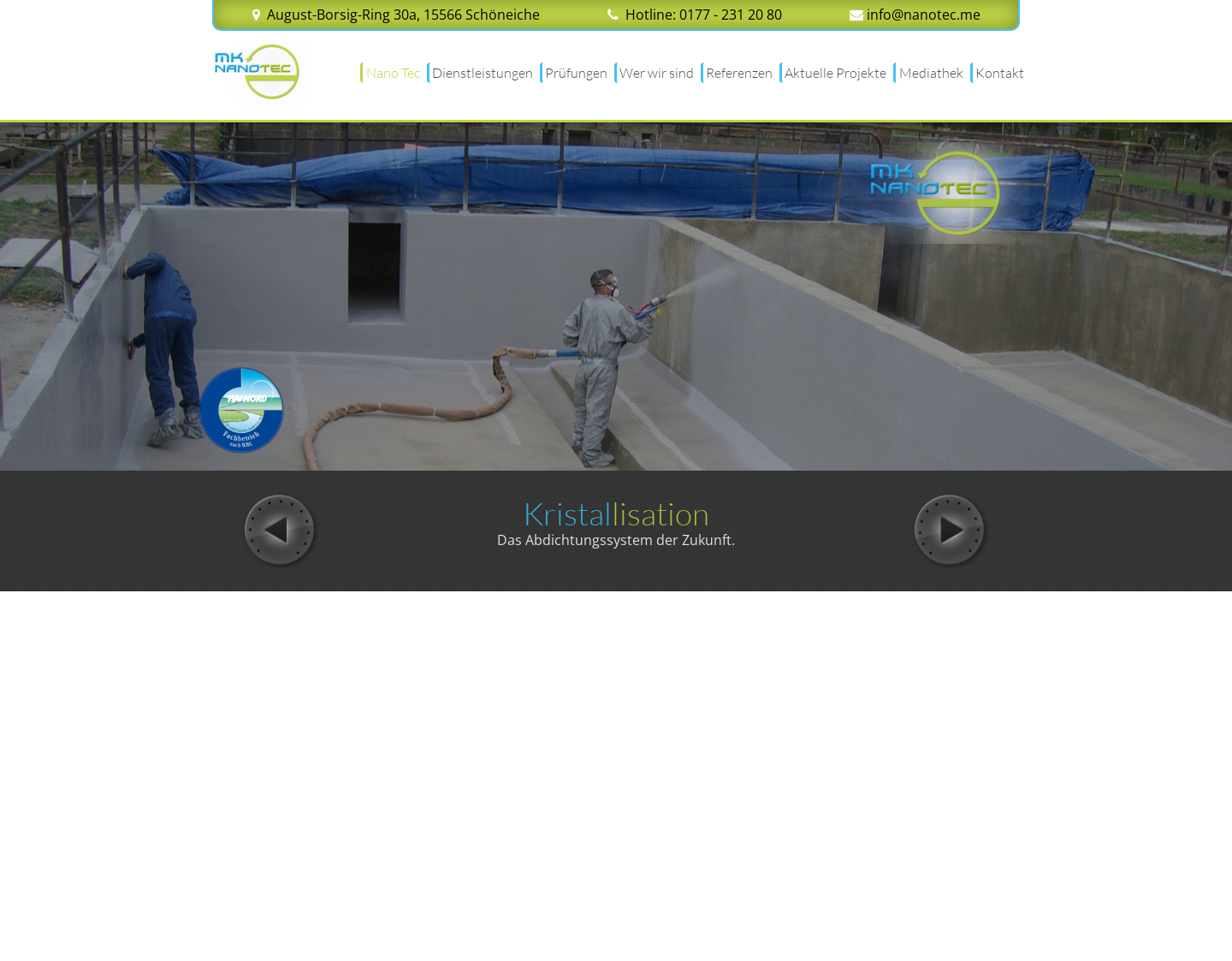 Aktuelle Website-Vorschau von Polyurea