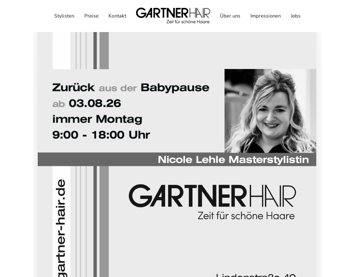 Aktuelle Website-Vorschau von Gartner Hair Lindenstrasse