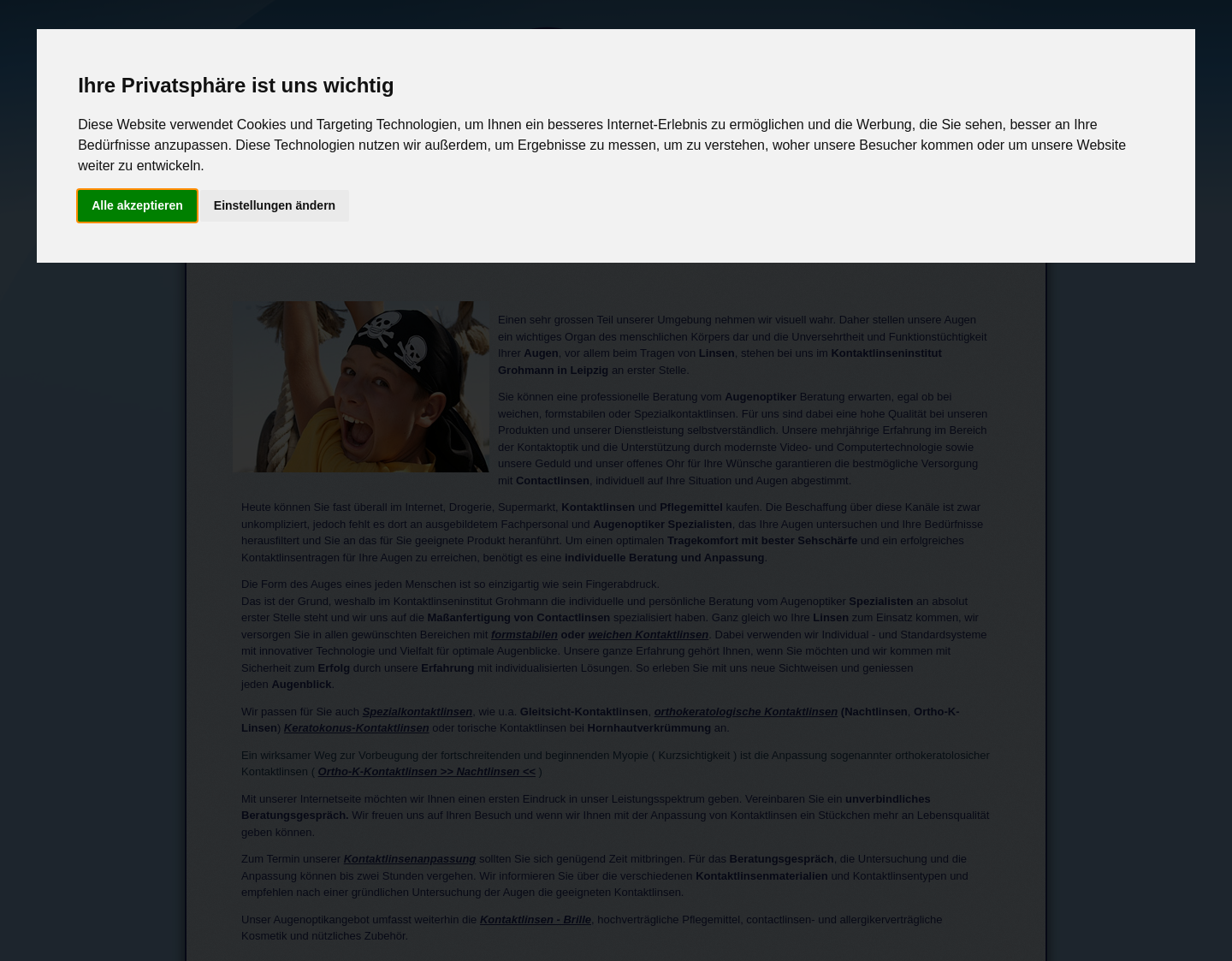 Aktuelle Website-Vorschau von Augenoptiker & Kontaktlinsen