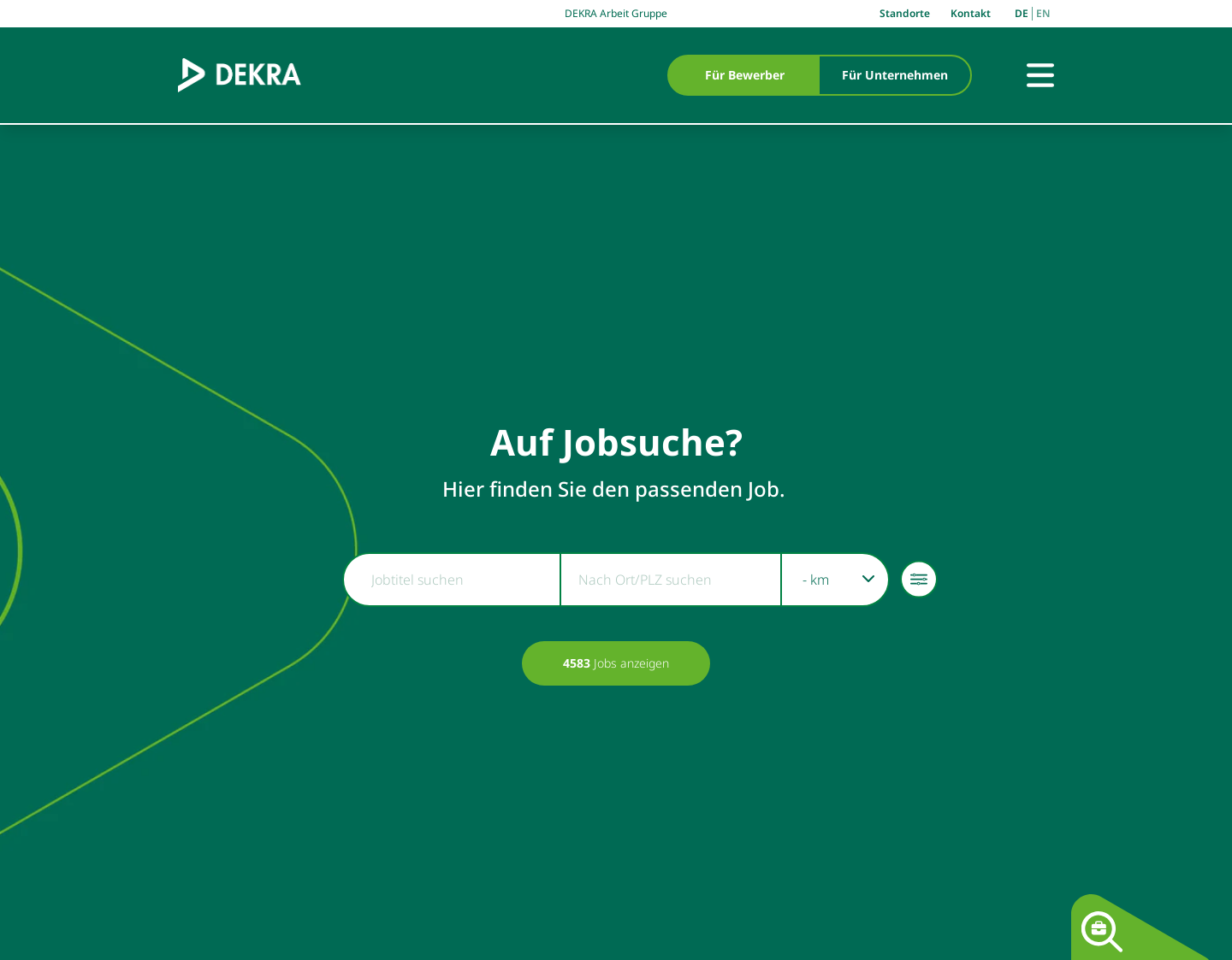 Aktuelle Website-Vorschau von Dekra Arbeit moderne Personallösung