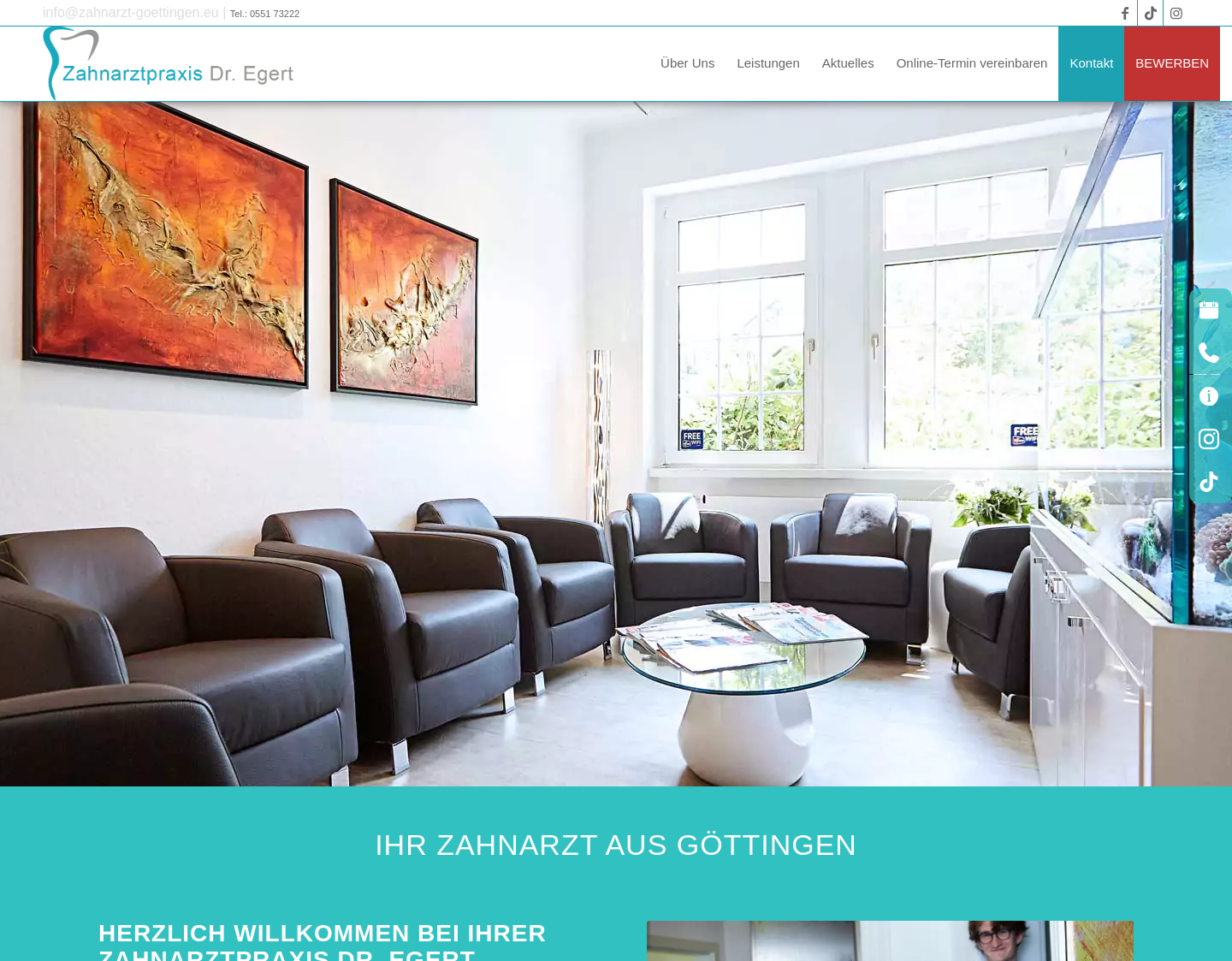 Aktuelle Website-Vorschau von Zahnarztpraxis Dr. Egert Göttingen