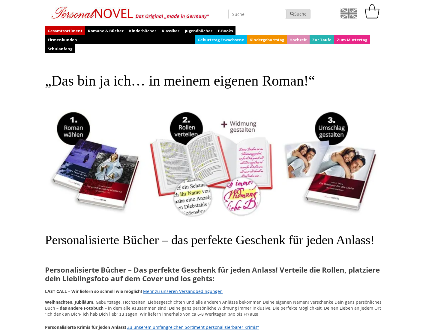 Aktuelle Website-Vorschau von PersonalNovel