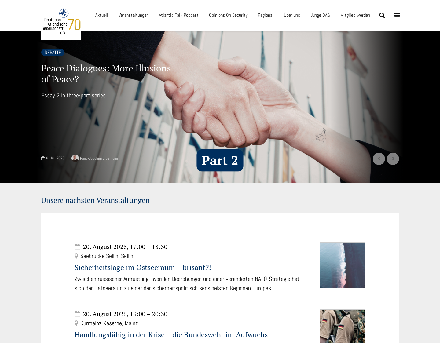 Aktuelle Website-Vorschau von Deutsche Atlantische Gesellschaft