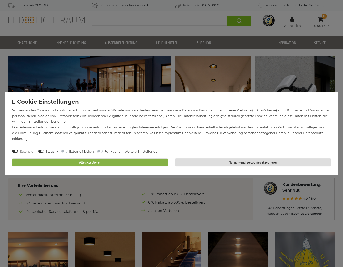 Aktuelle Website-Vorschau von Led Lichtraum Shop