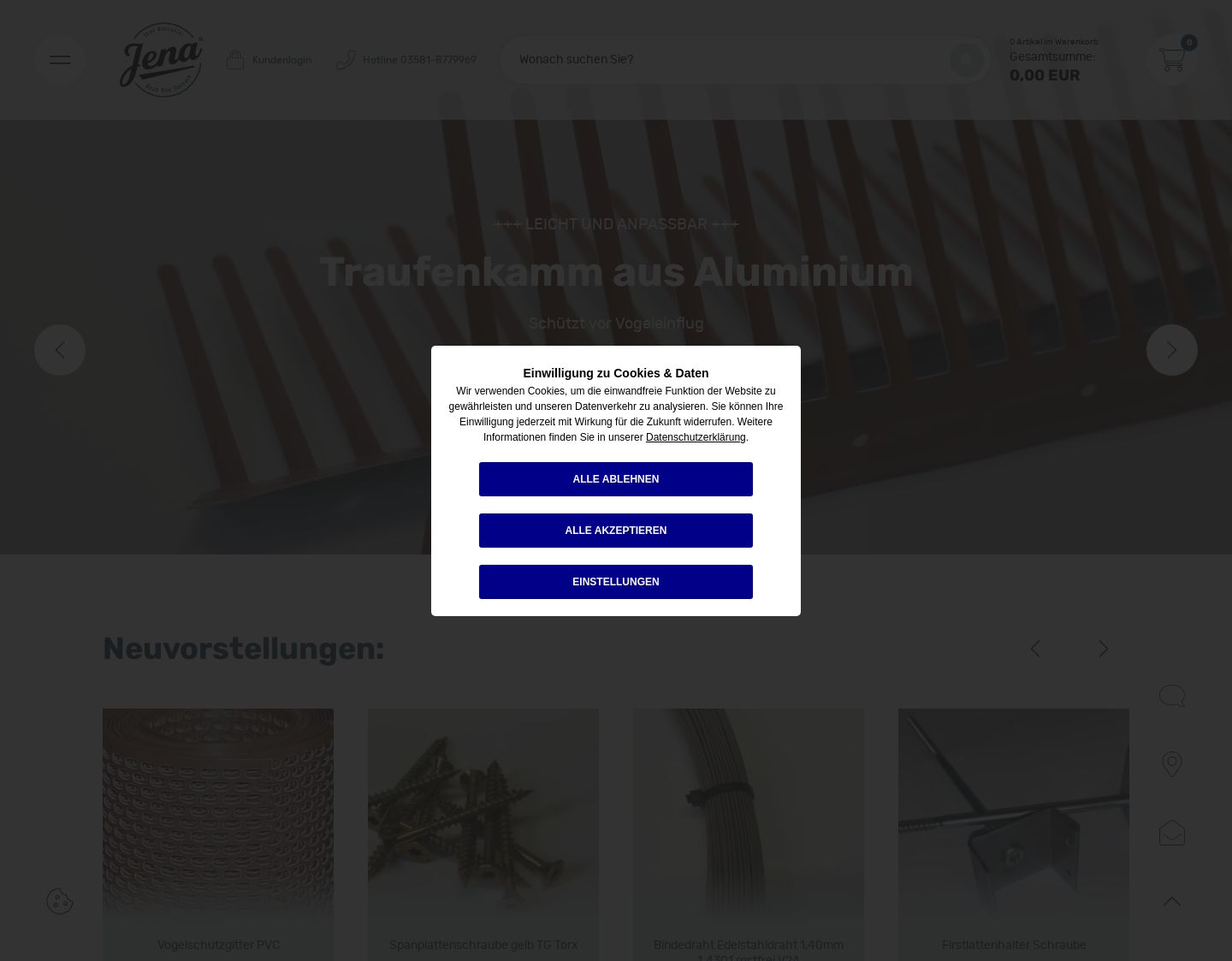 Aktuelle Website-Vorschau von Jena.dach.bau.technik Edelstahldrah