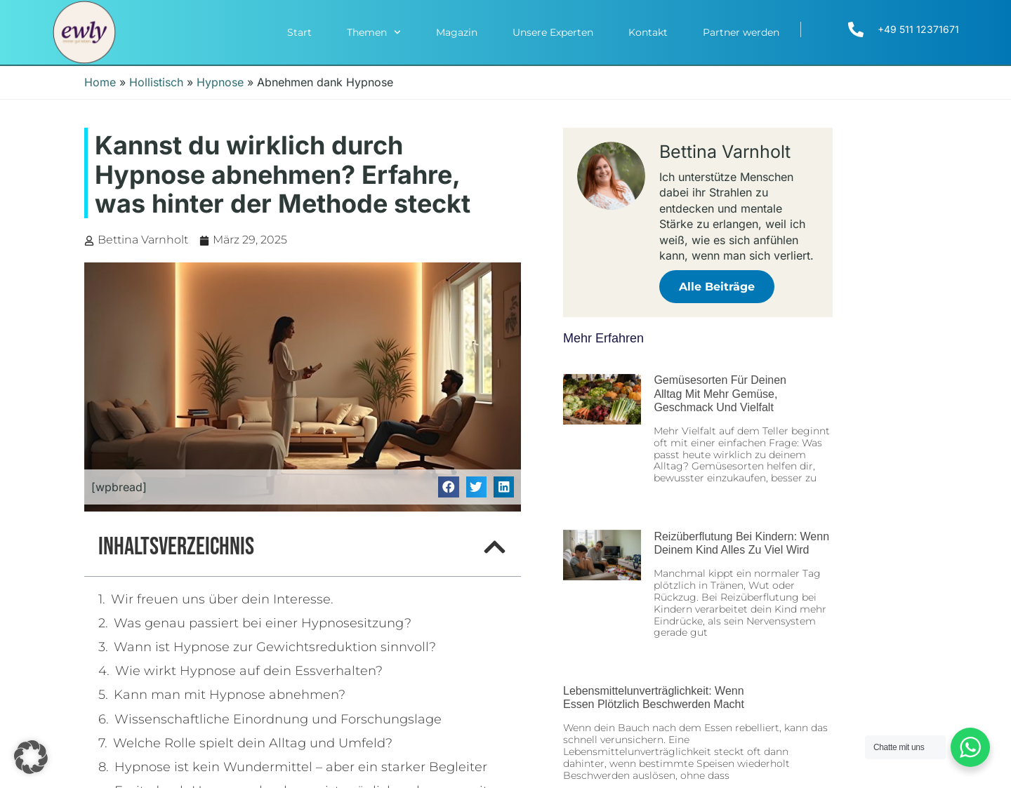 Aktuelle Website-Vorschau von Abnehmen mit Hypnose