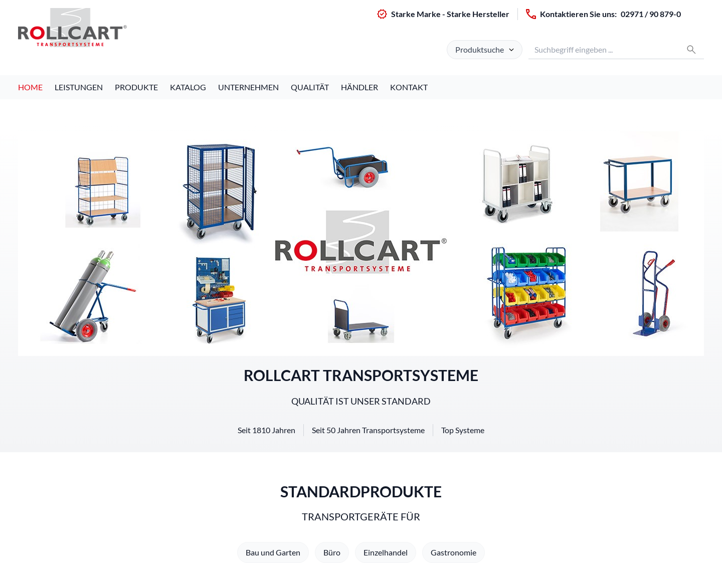 Aktuelle Website-Vorschau von Rollcart Transportgeräte
