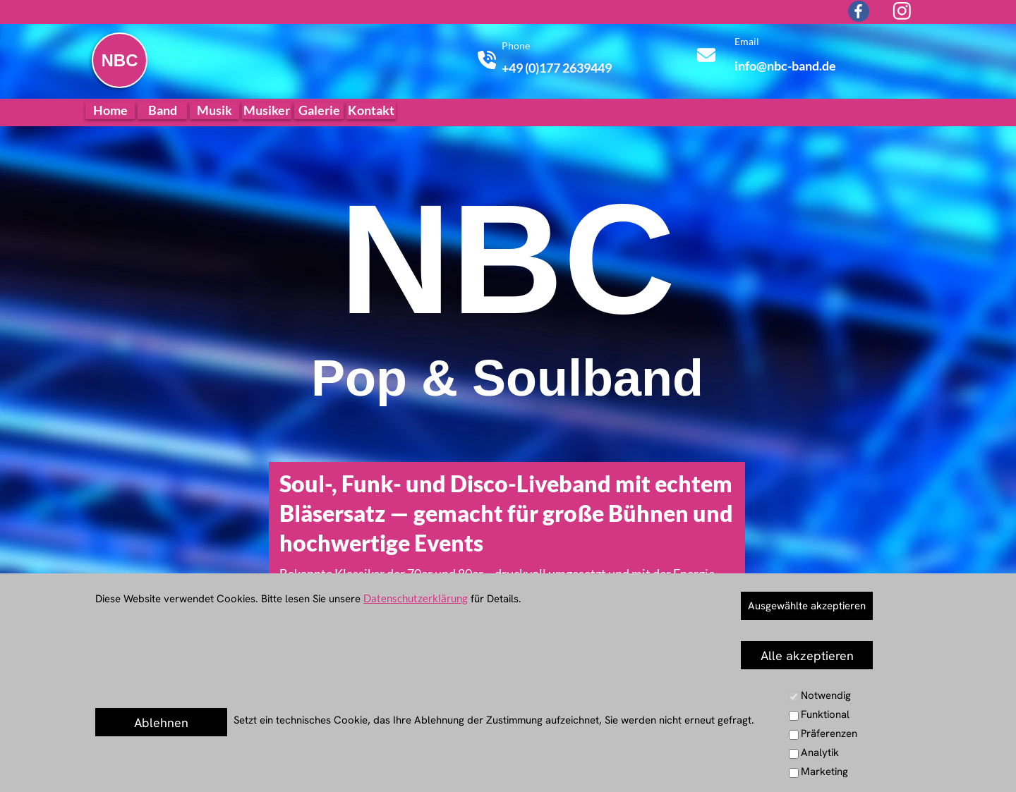 Aktuelle Website-Vorschau von Best Company - Tanzband