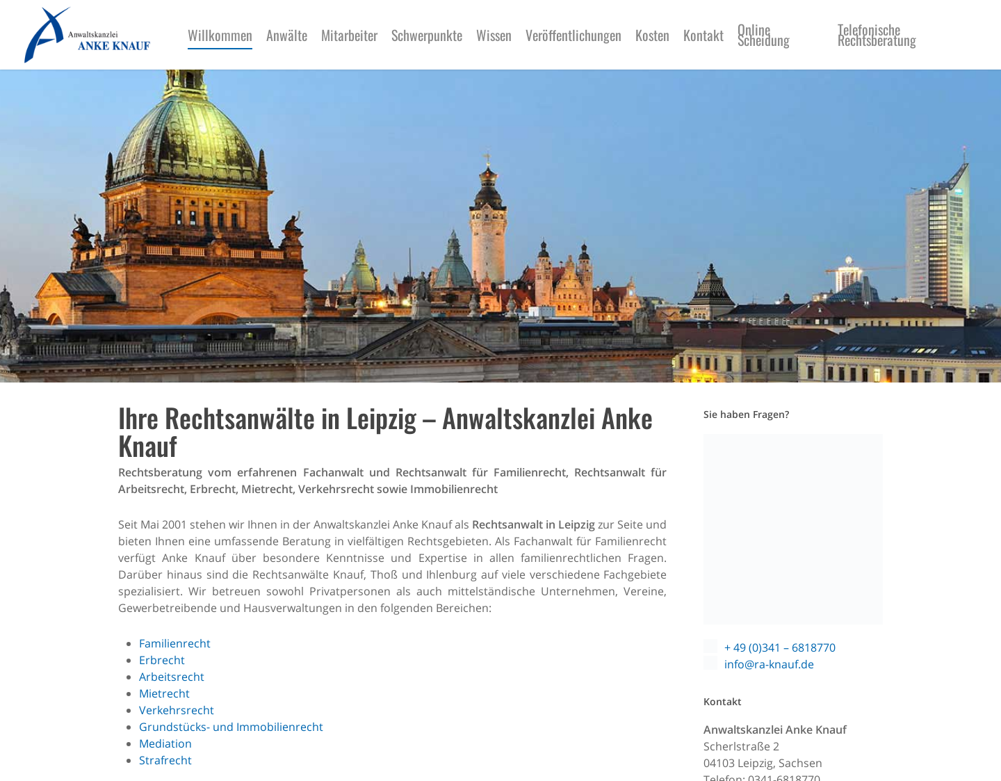 Aktuelle Website-Vorschau von Anke Knauf - Familienrecht