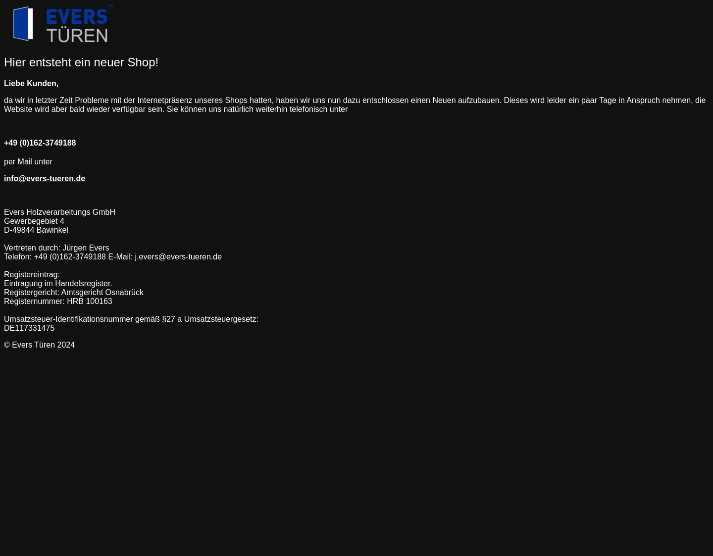 Aktuelle Website-Vorschau von Türenoutletstore. Der Türenshop