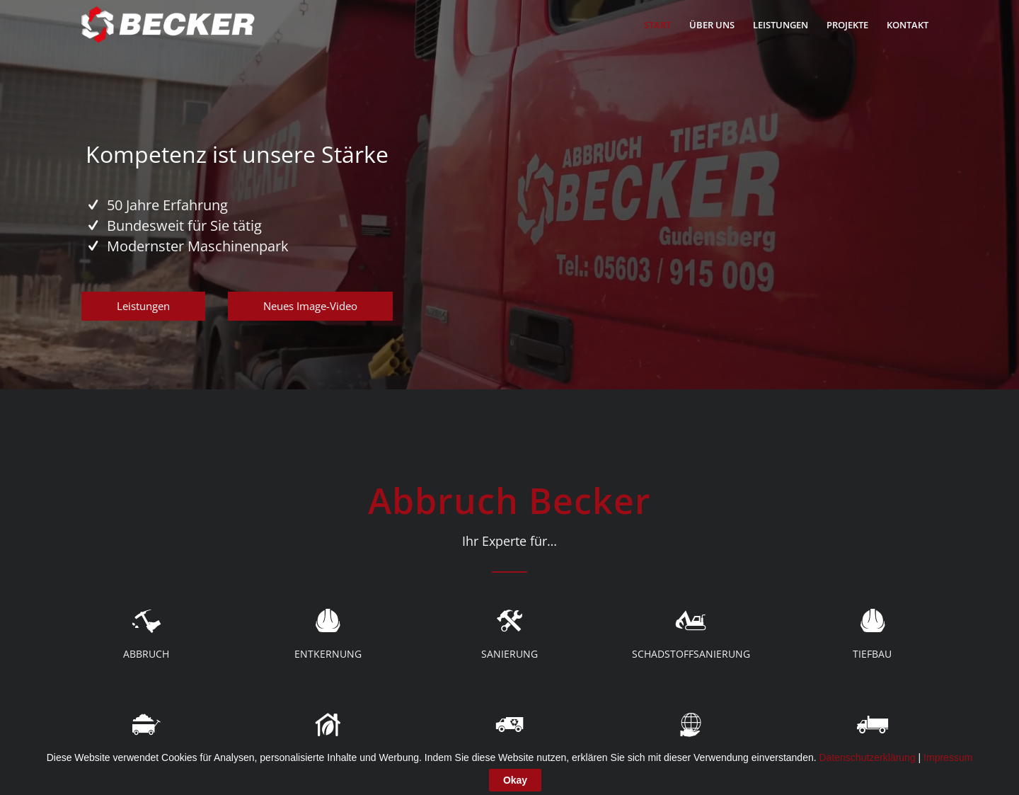 Aktuelle Website-Vorschau von Horst Becker GmbH