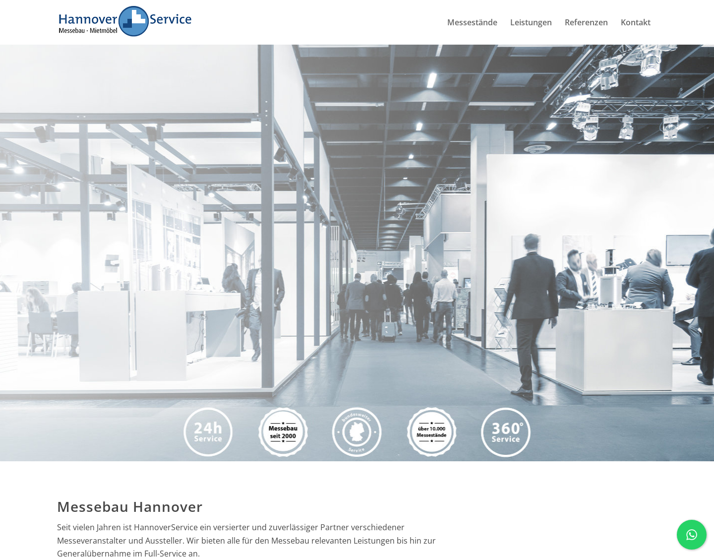 Aktuelle Website-Vorschau von Messebau Hannover Service GmbH