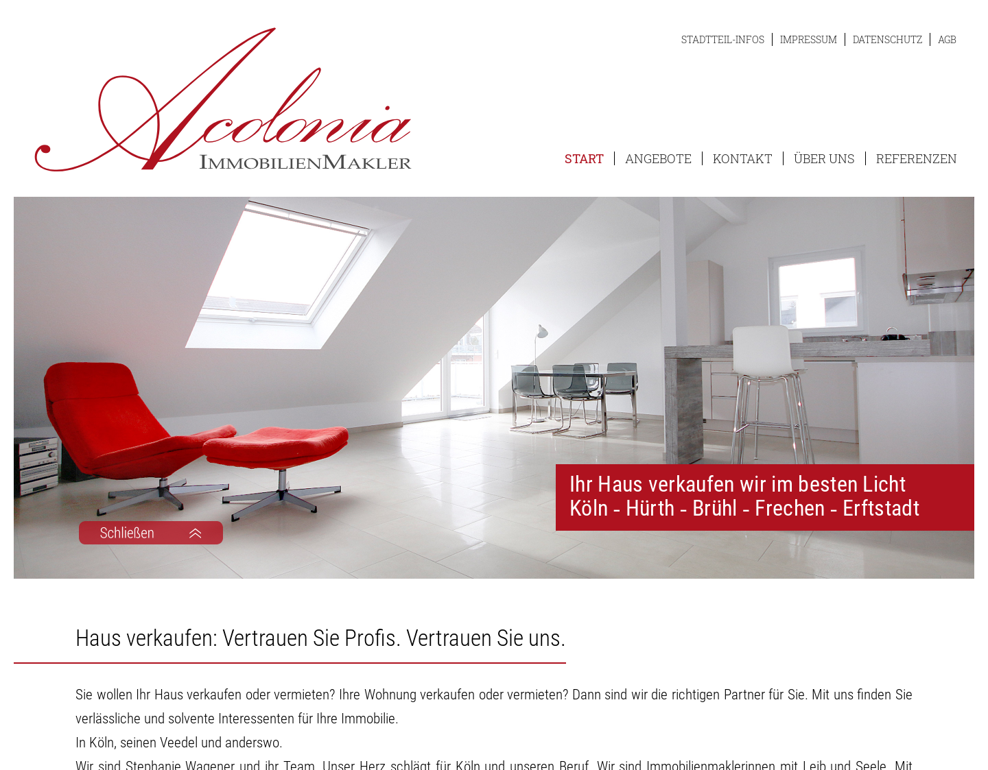 Aktuelle Website-Vorschau von Acolonia Immobilienmakler