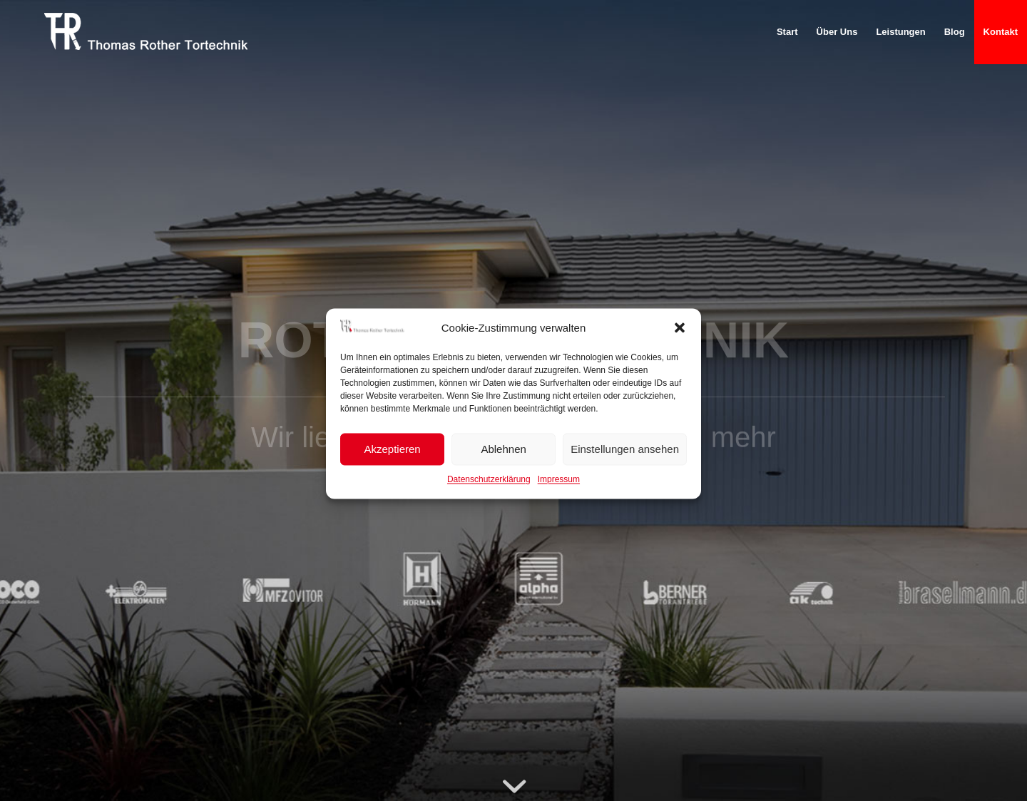 Aktuelle Website-Vorschau von Rother Tore