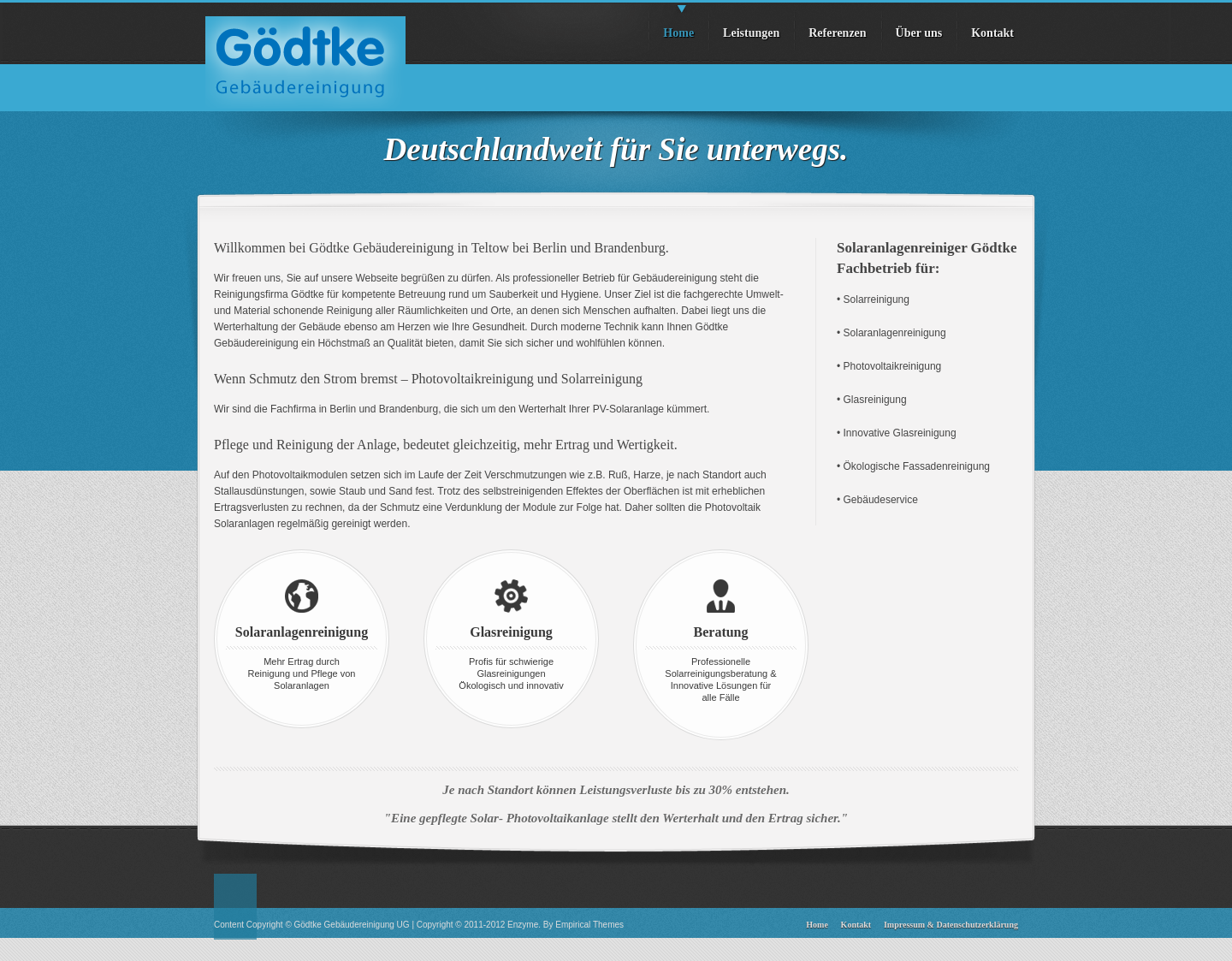 Aktuelle Website-Vorschau von Gödtke Gebäudereinigung | Photovoltaik