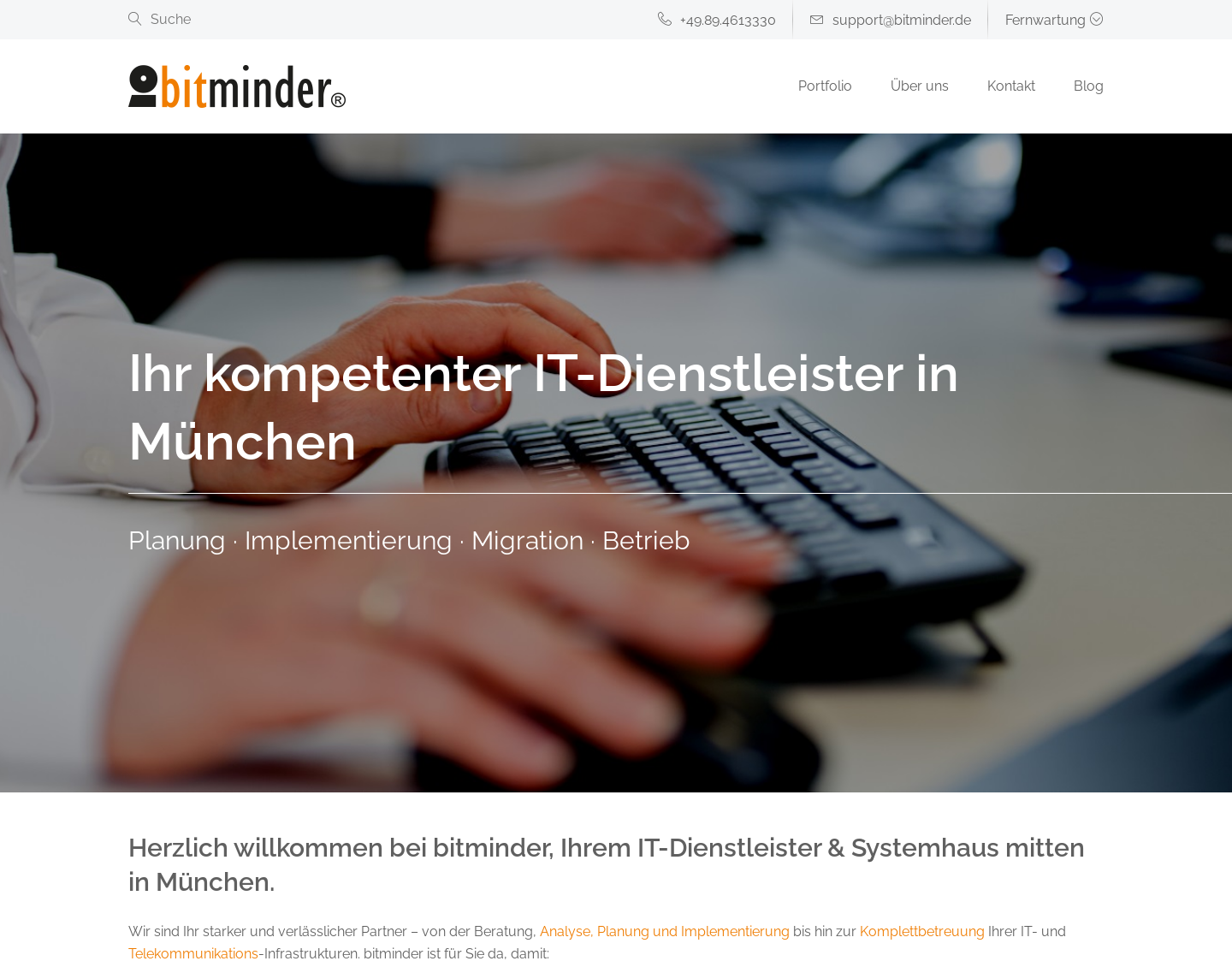 Aktuelle Website-Vorschau von bitminder GmbH
