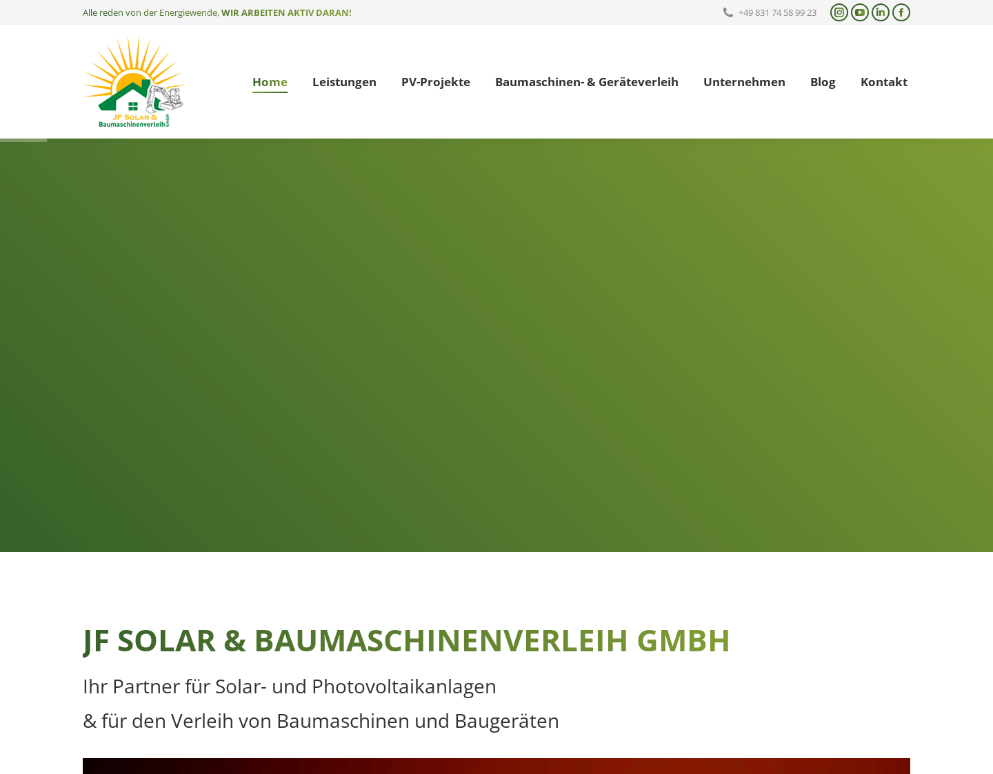 Aktuelle Website-Vorschau von JF-Solar PV-Montagen