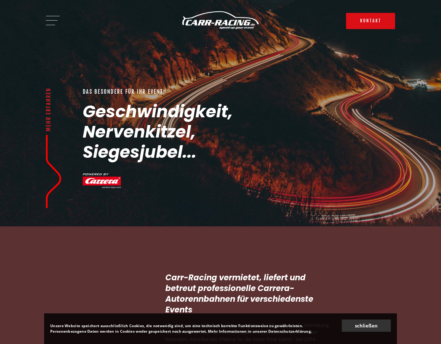 Aktuelle Website-Vorschau von Einfach mal eine Carrerabahn mieten