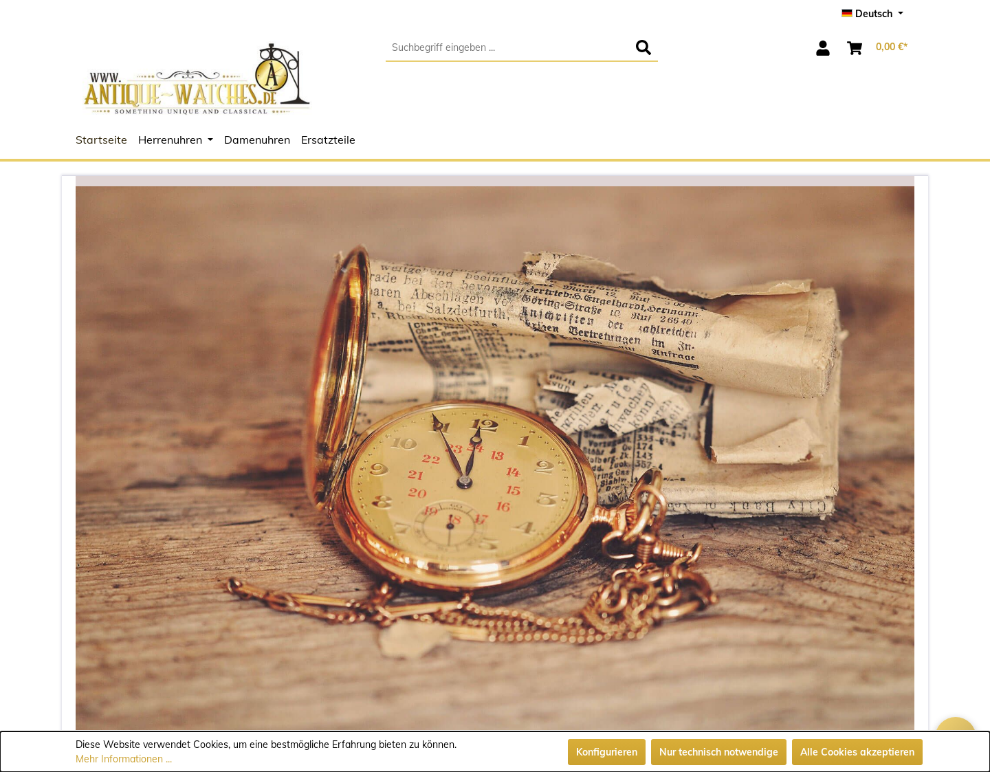 Aktuelle Website-Vorschau von Der Shop für antike Uhren