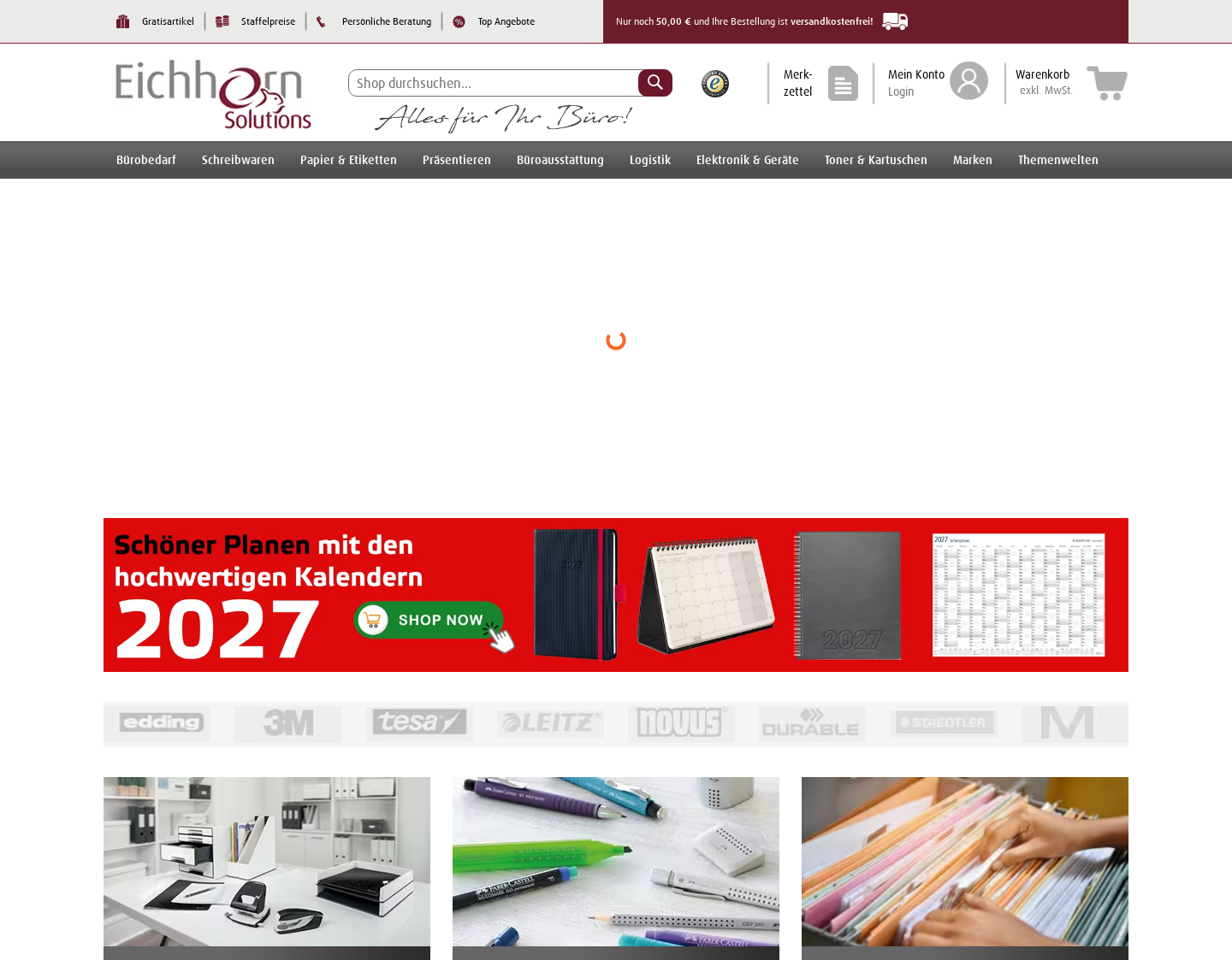 Aktuelle Website-Vorschau von Eichhorn Office Solutions