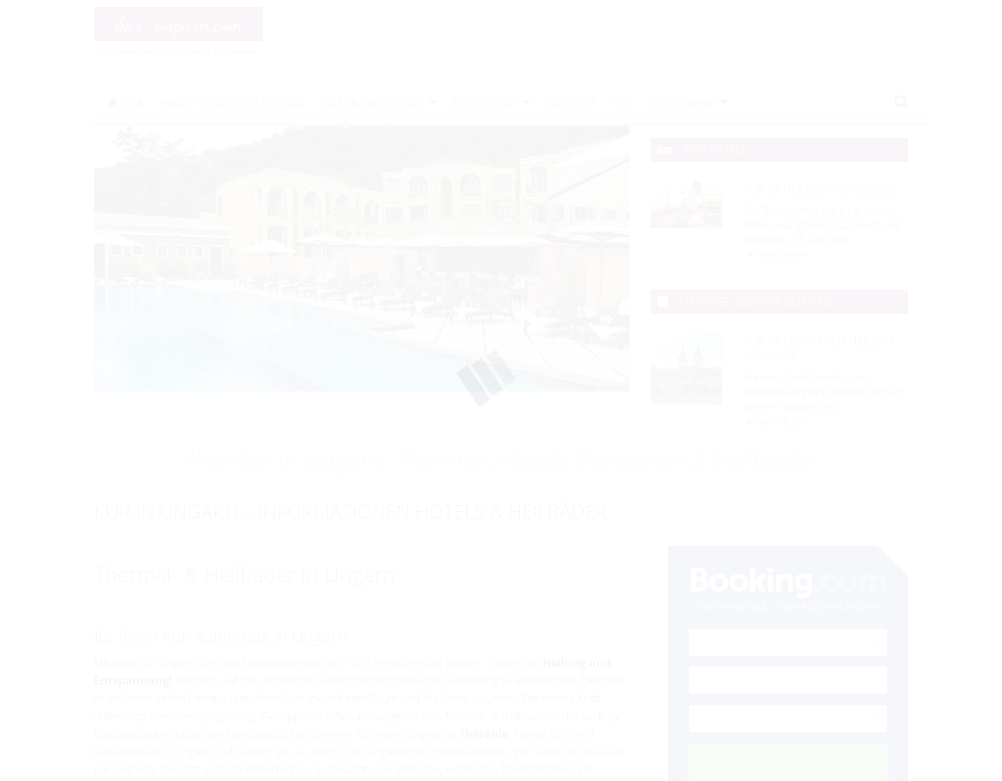 Aktuelle Website-Vorschau von Kur im Thermenland Ungarn