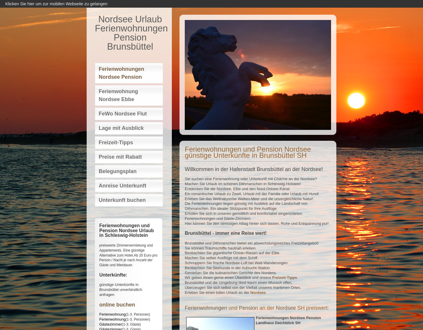 Aktuelle Website-Vorschau von Landhaus Deichblick