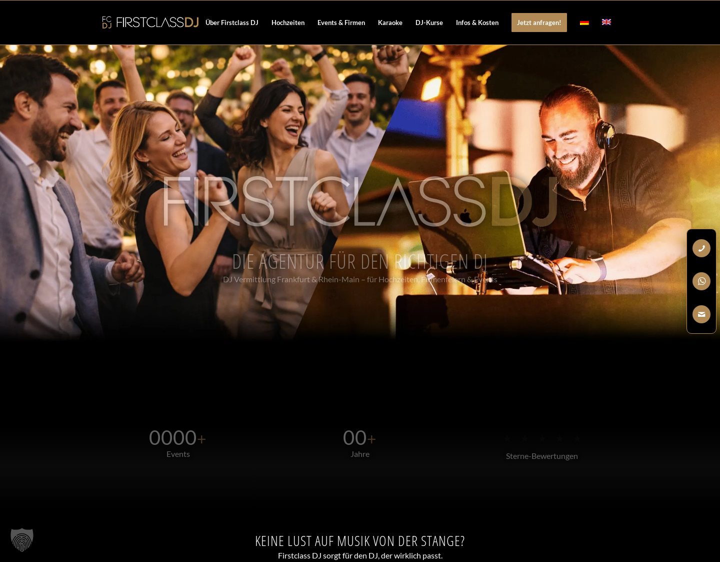 Aktuelle Website-Vorschau von Firstclass DJ