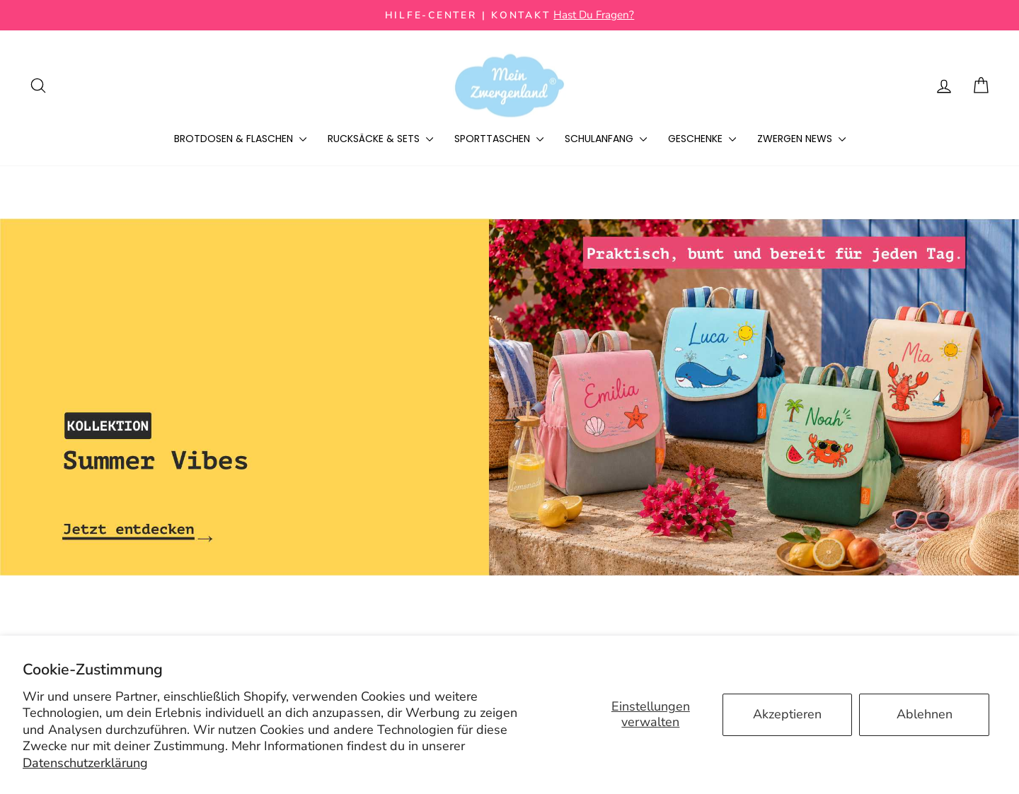Aktuelle Website-Vorschau von Zwergenland