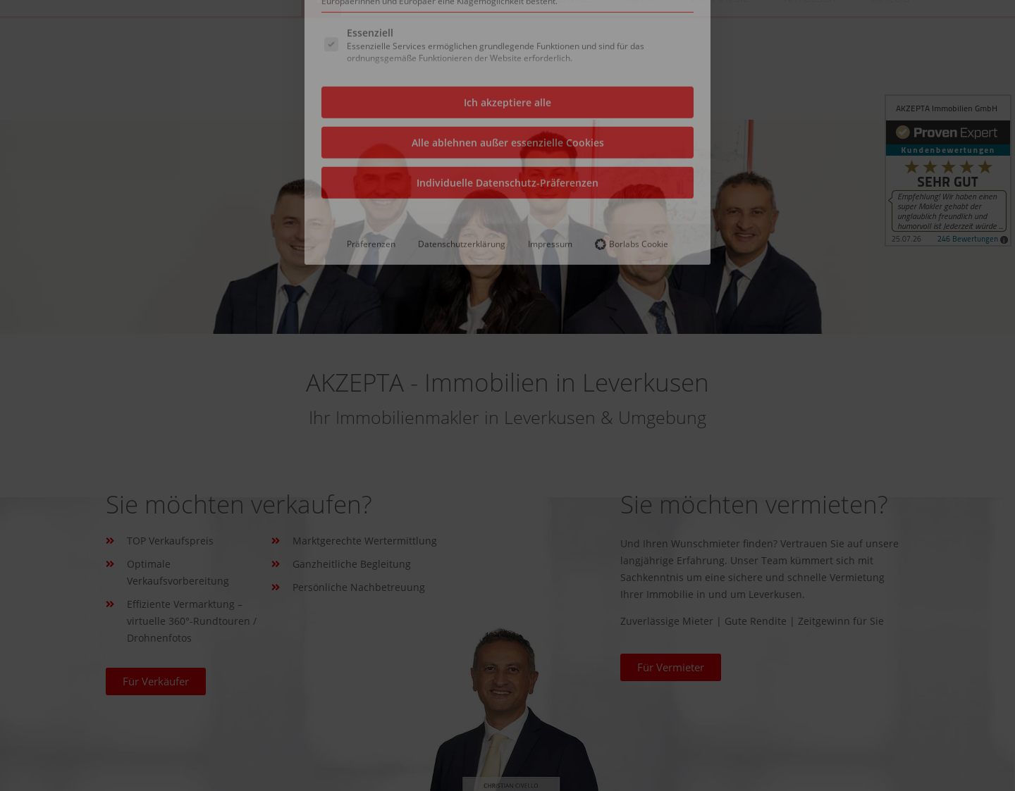 Aktuelle Website-Vorschau von Immobilien Leverkusen