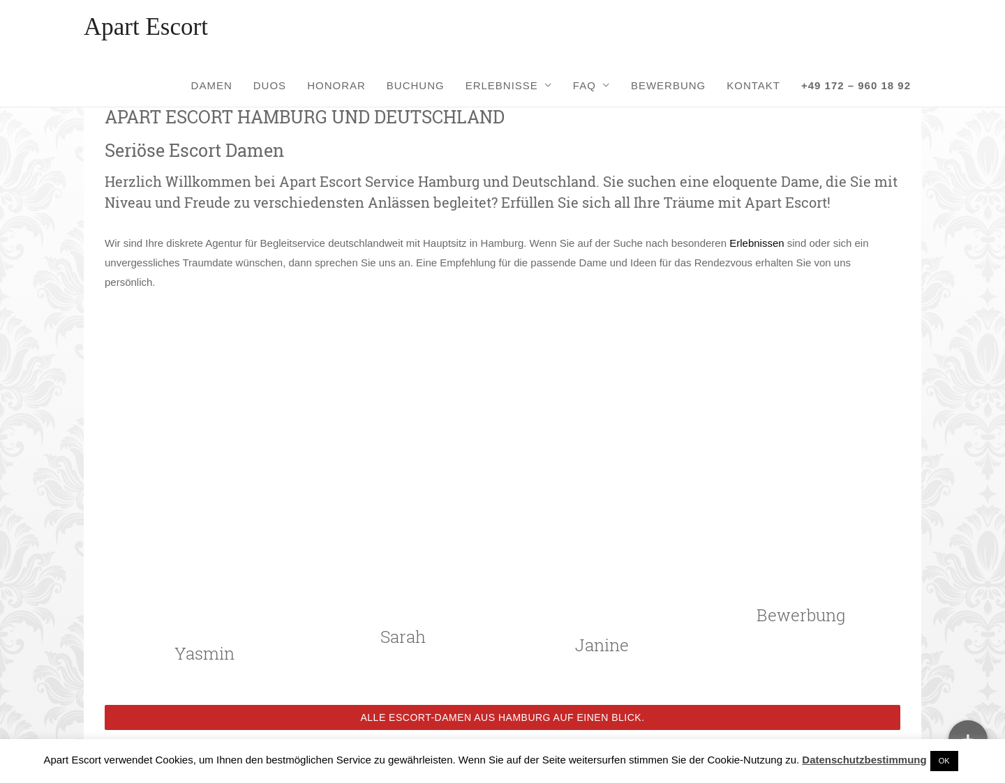 Aktuelle Website-Vorschau von Escortservice Hamburg