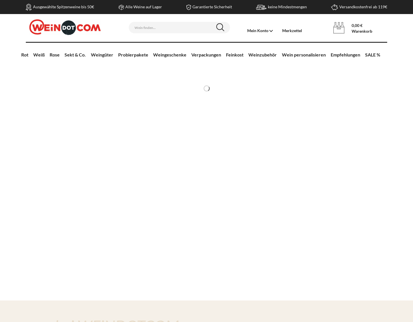 Aktuelle Website-Vorschau von Weinversand