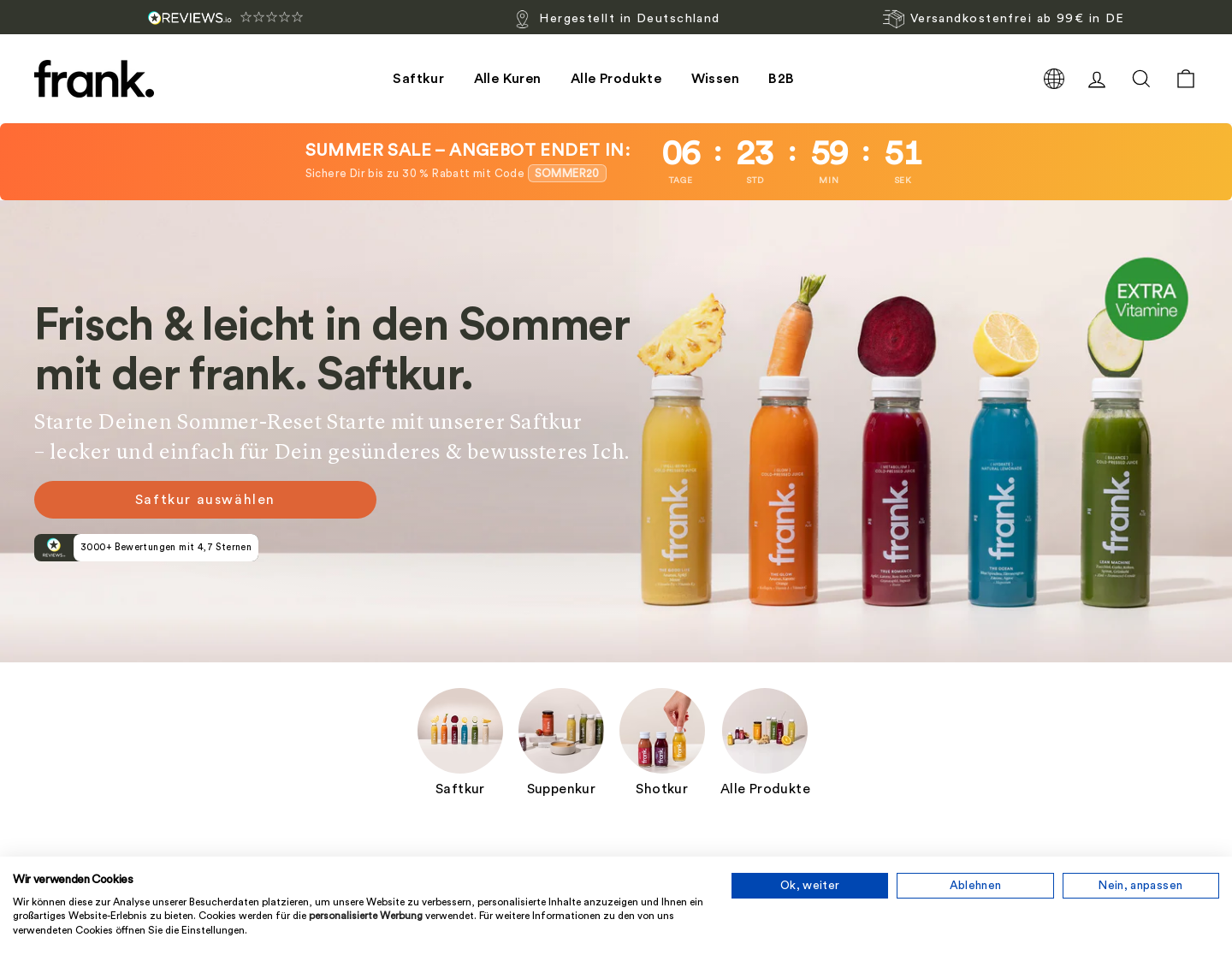 Aktuelle Website-Vorschau von Cleanse