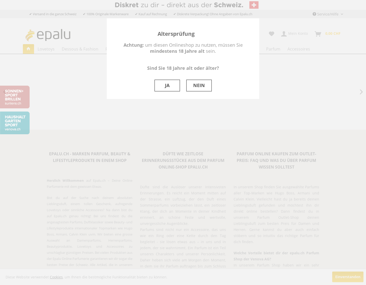 Aktuelle Website-Vorschau von Epalu - Deine Online Parfümerie