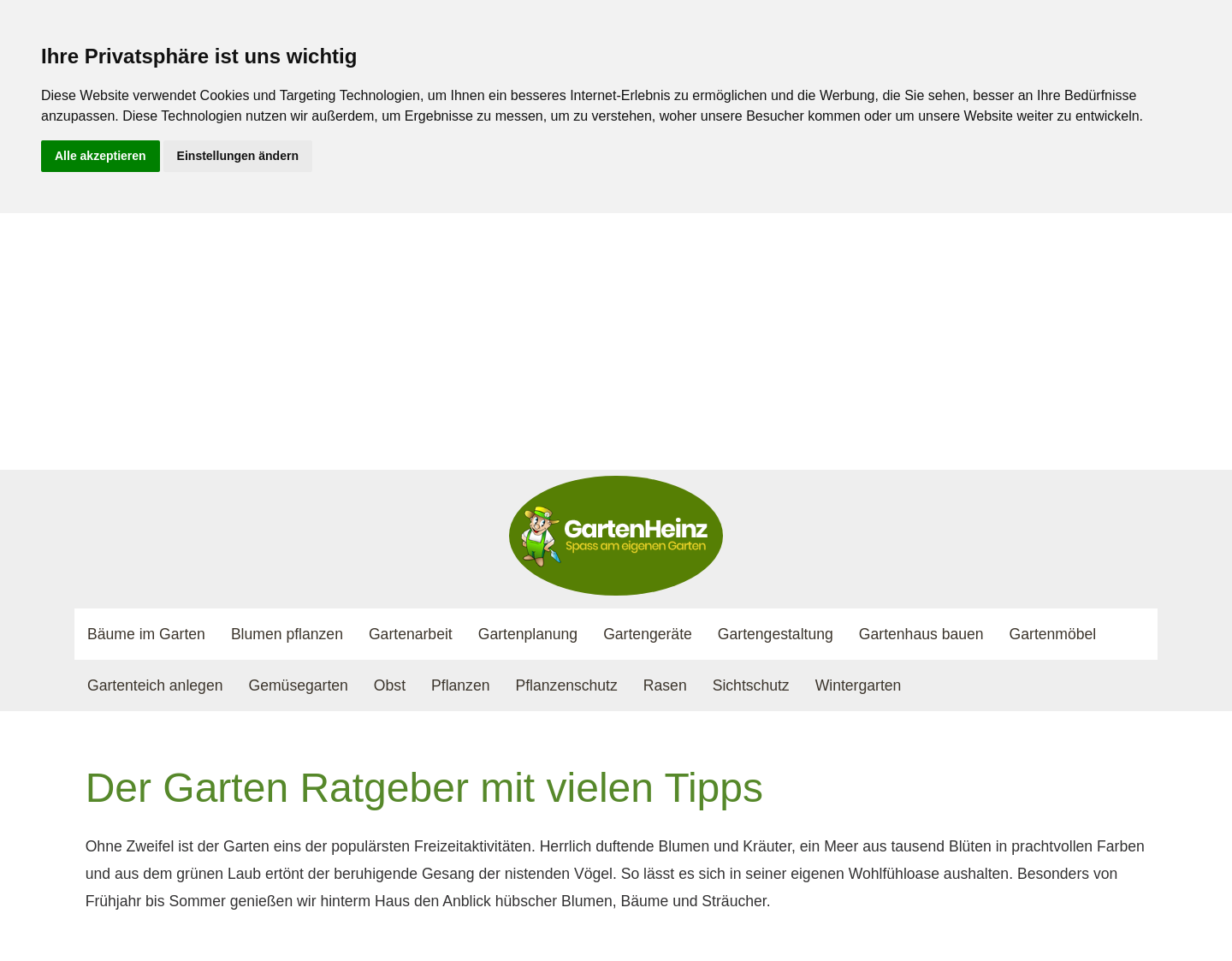 Aktuelle Website-Vorschau von Zuhause im Garten