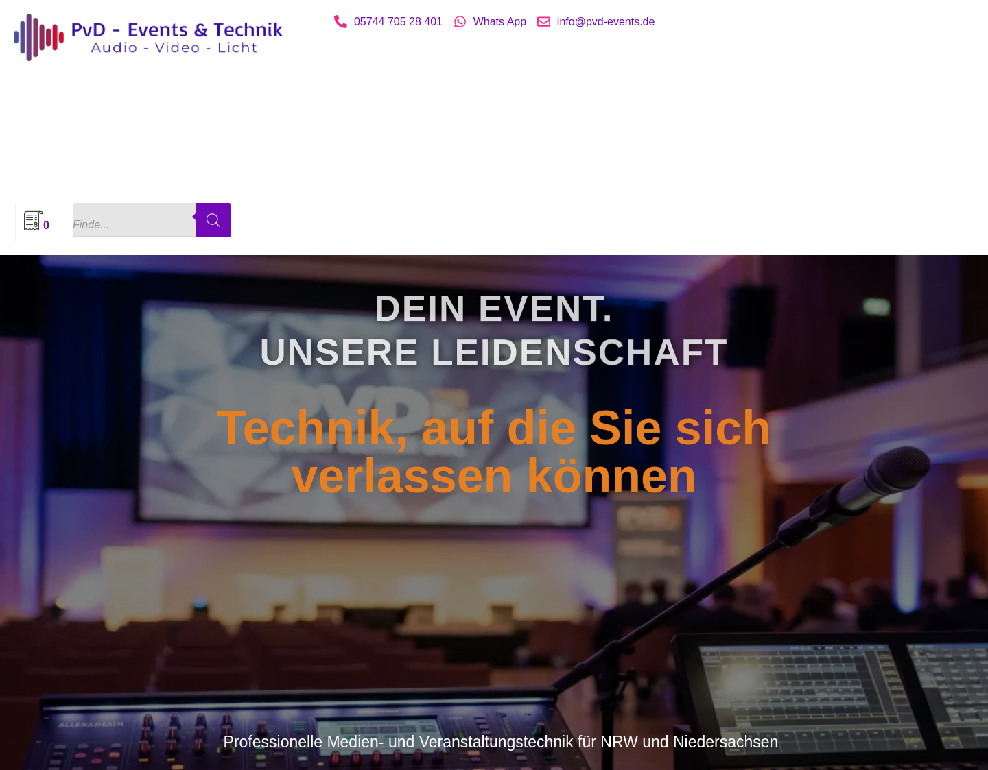 Aktuelle Website-Vorschau von P.v.D. - Music & Events