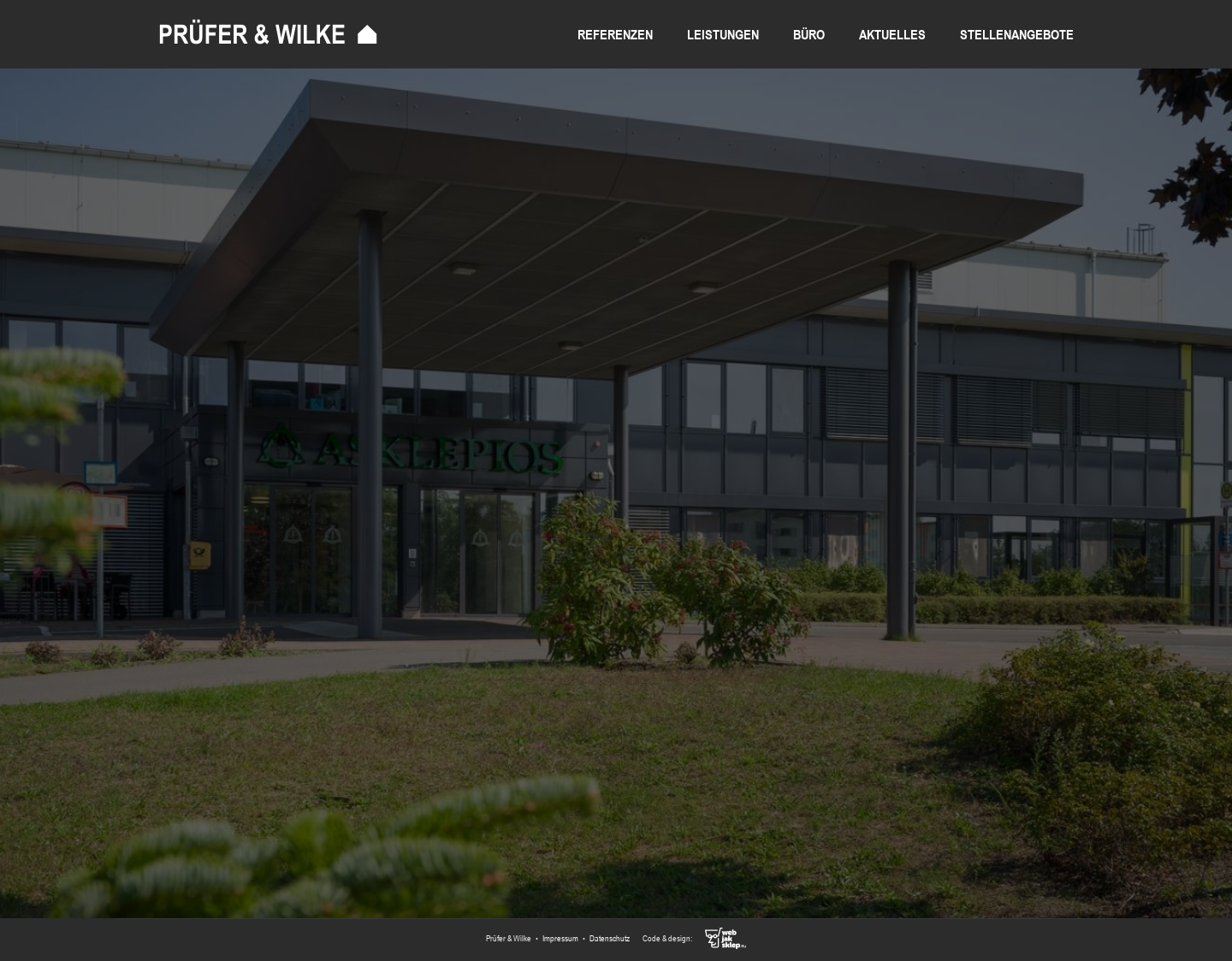 Aktuelle Website-Vorschau von Prüfer&Wilke - Architekten in Schwedt