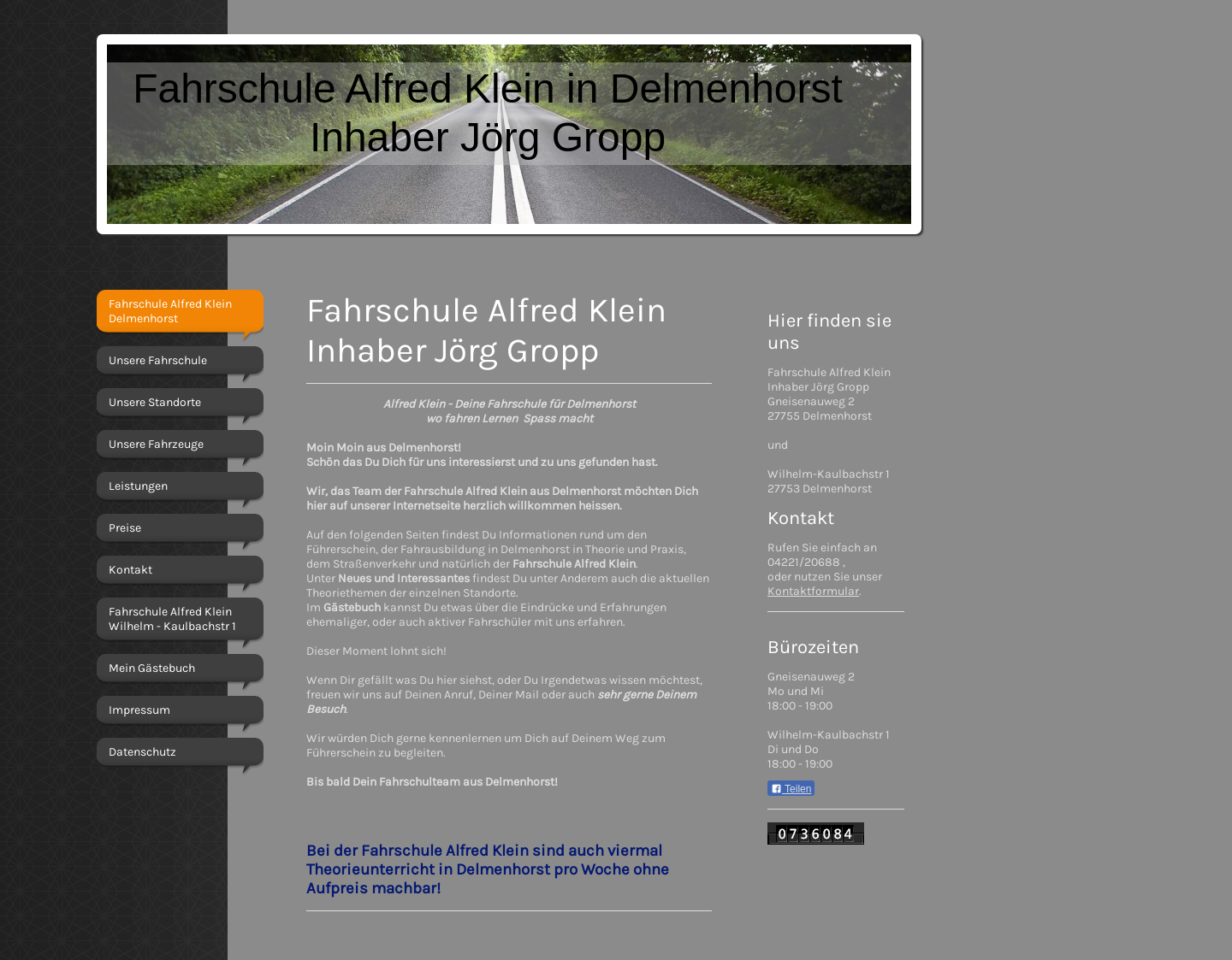 Aktuelle Website-Vorschau von Fahrschule Alfred Klein