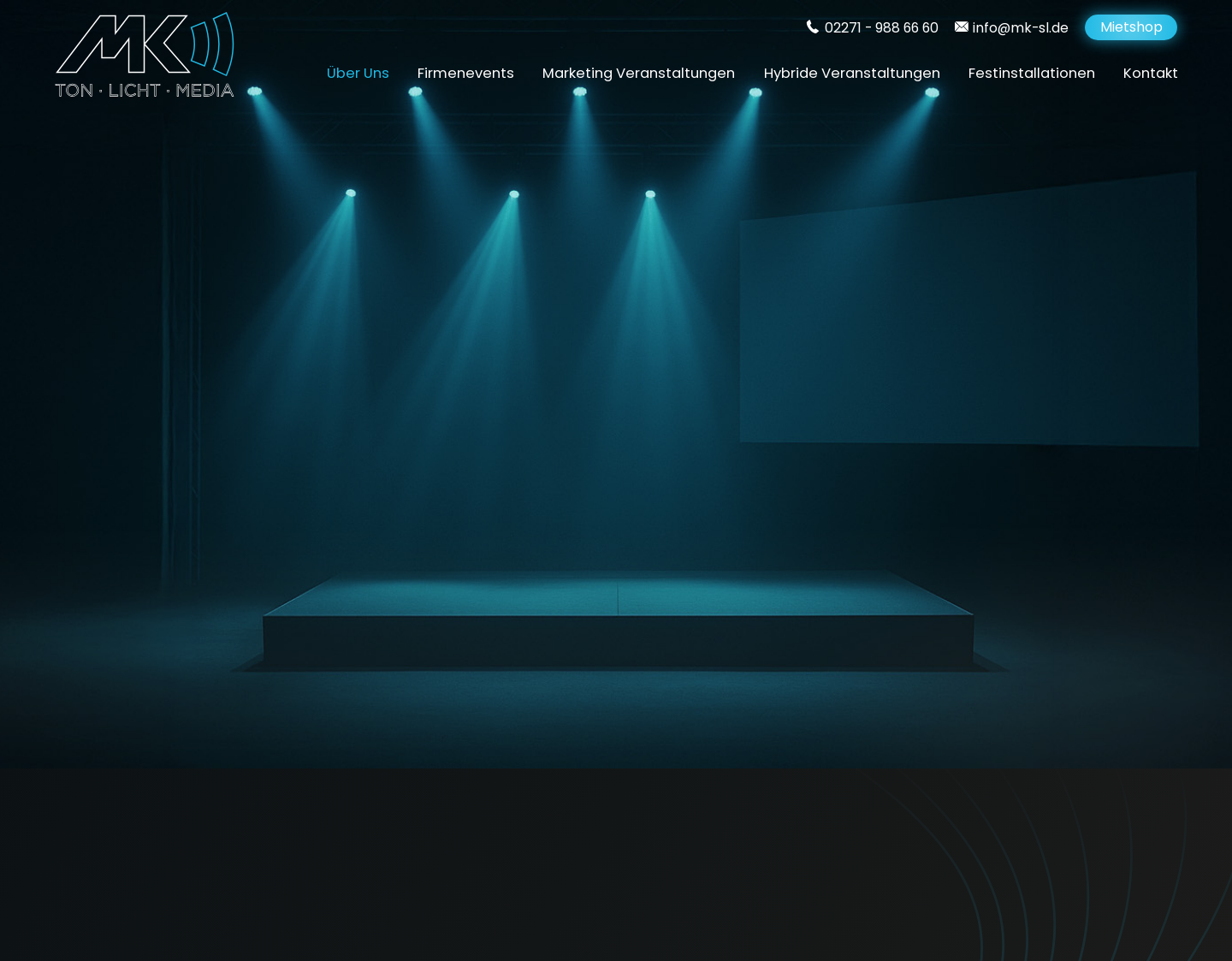 Aktuelle Website-Vorschau von MK Sound & Light - Eventtechnik