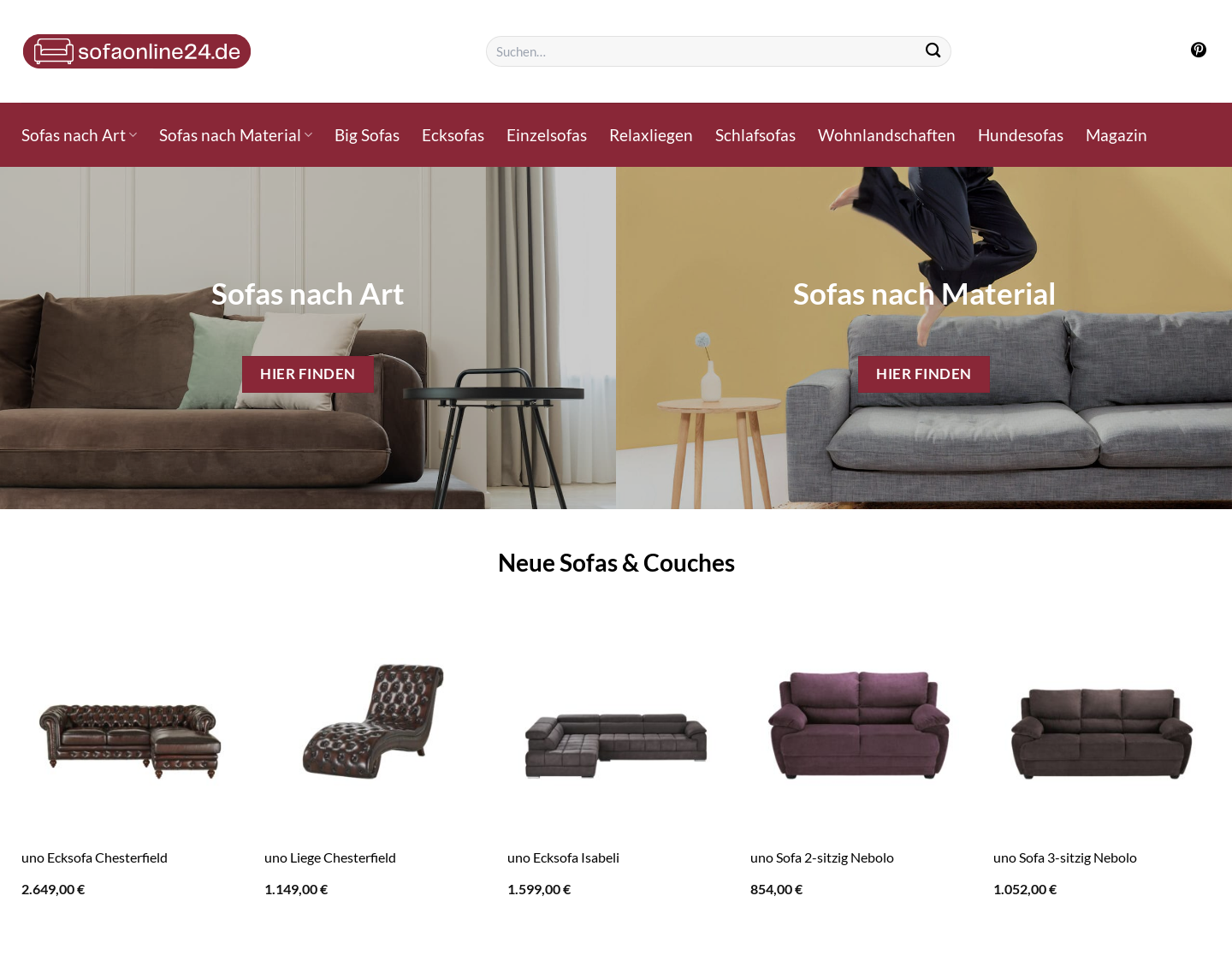 Aktuelle Website-Vorschau von Online Möbelhaus | couchundco.de