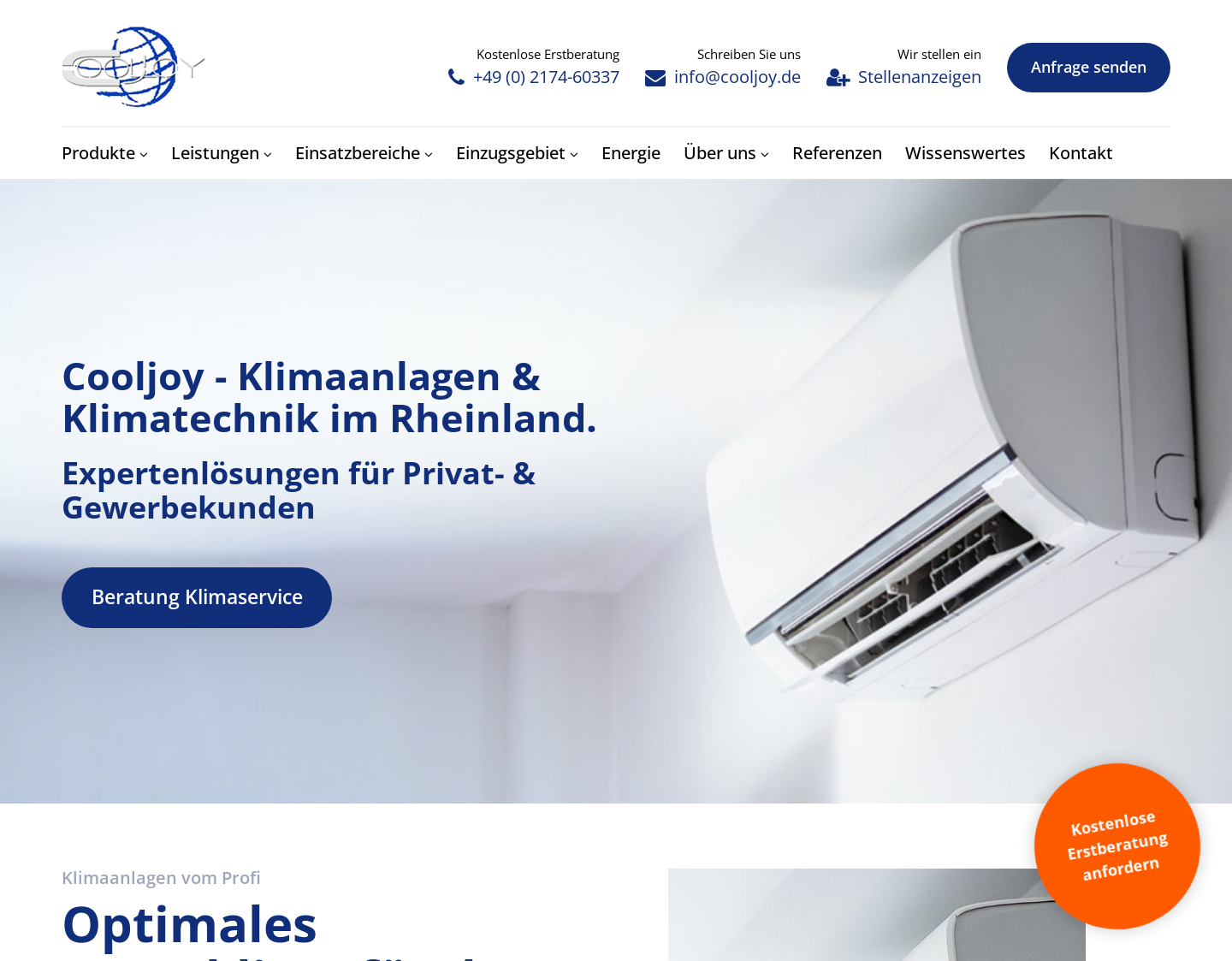 Aktuelle Website-Vorschau von Klimatisierung der Produktionshalle